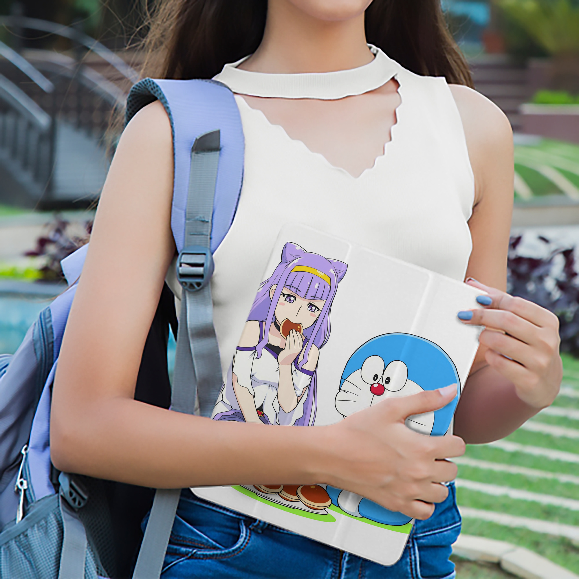 ドラえもん Doraemon IPad ケース ペン収納付き 三つ折りスタンド PUレザー×シリコン 対応機種9.5/10.5/10.9インチ