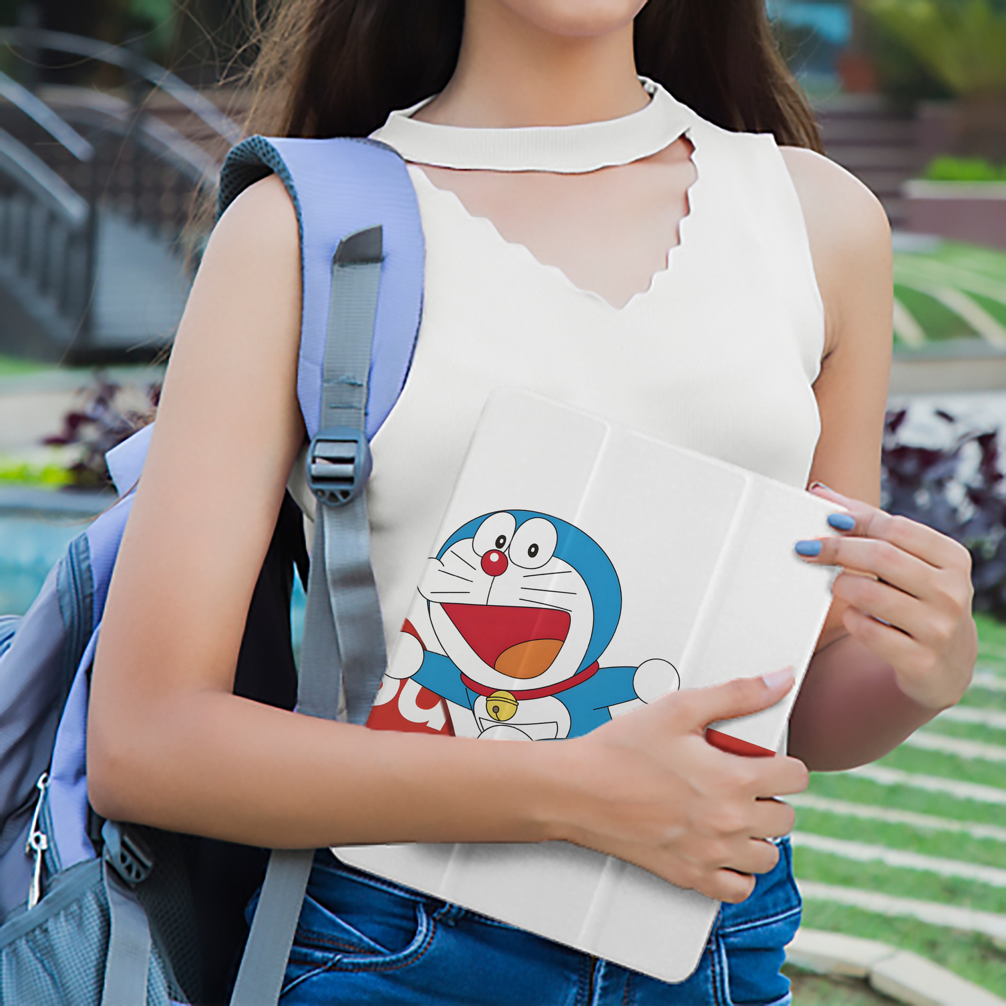 ドラえもん Doraemon IPad ケース ペン収納付き 三つ折りスタンド PUレザー×シリコン 対応機種9.5/10.5/10.9インチ