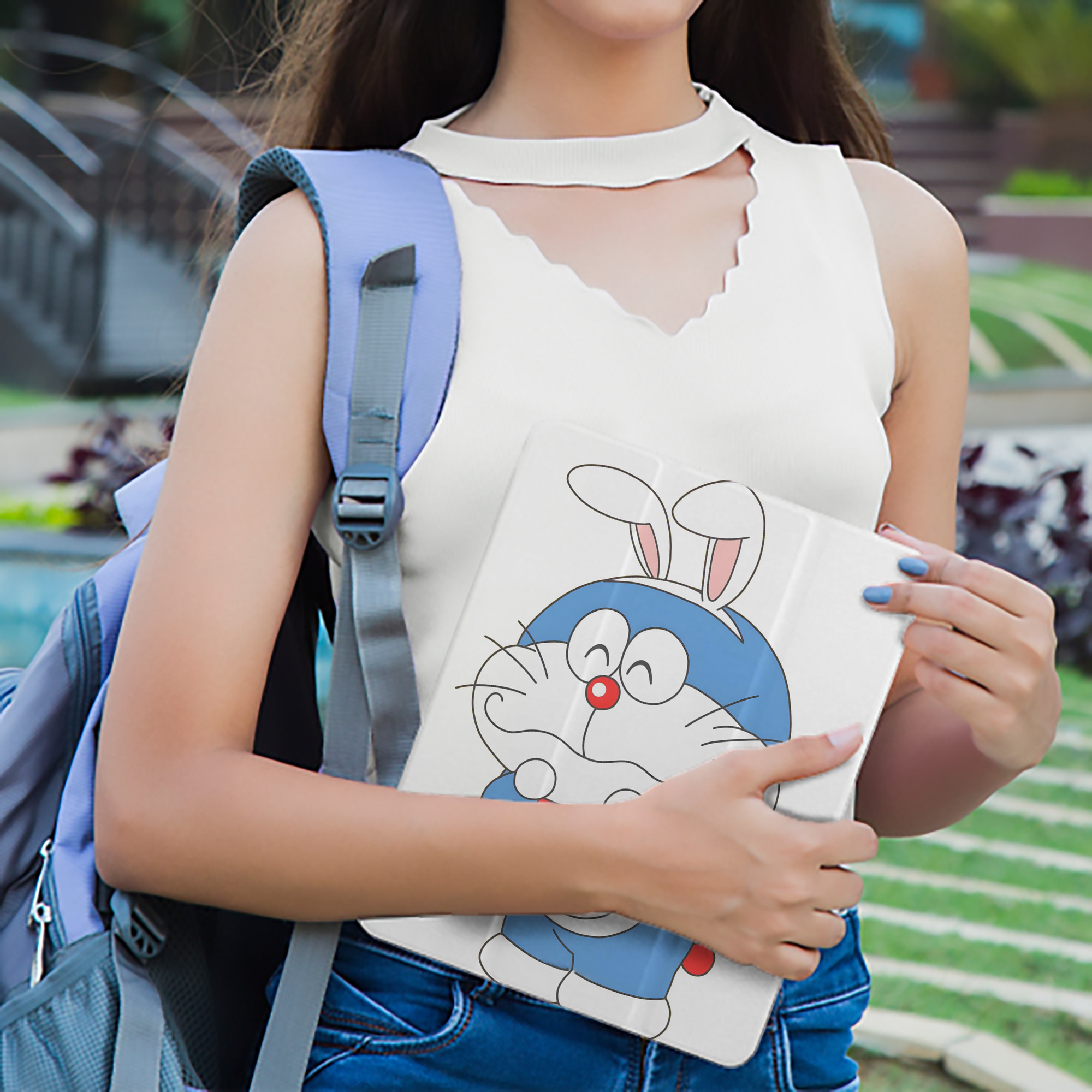 ドラえもん Doraemon IPad ケース ペン収納付き 三つ折りスタンド PUレザー×シリコン 対応機種9.5/10.5/10.9インチ