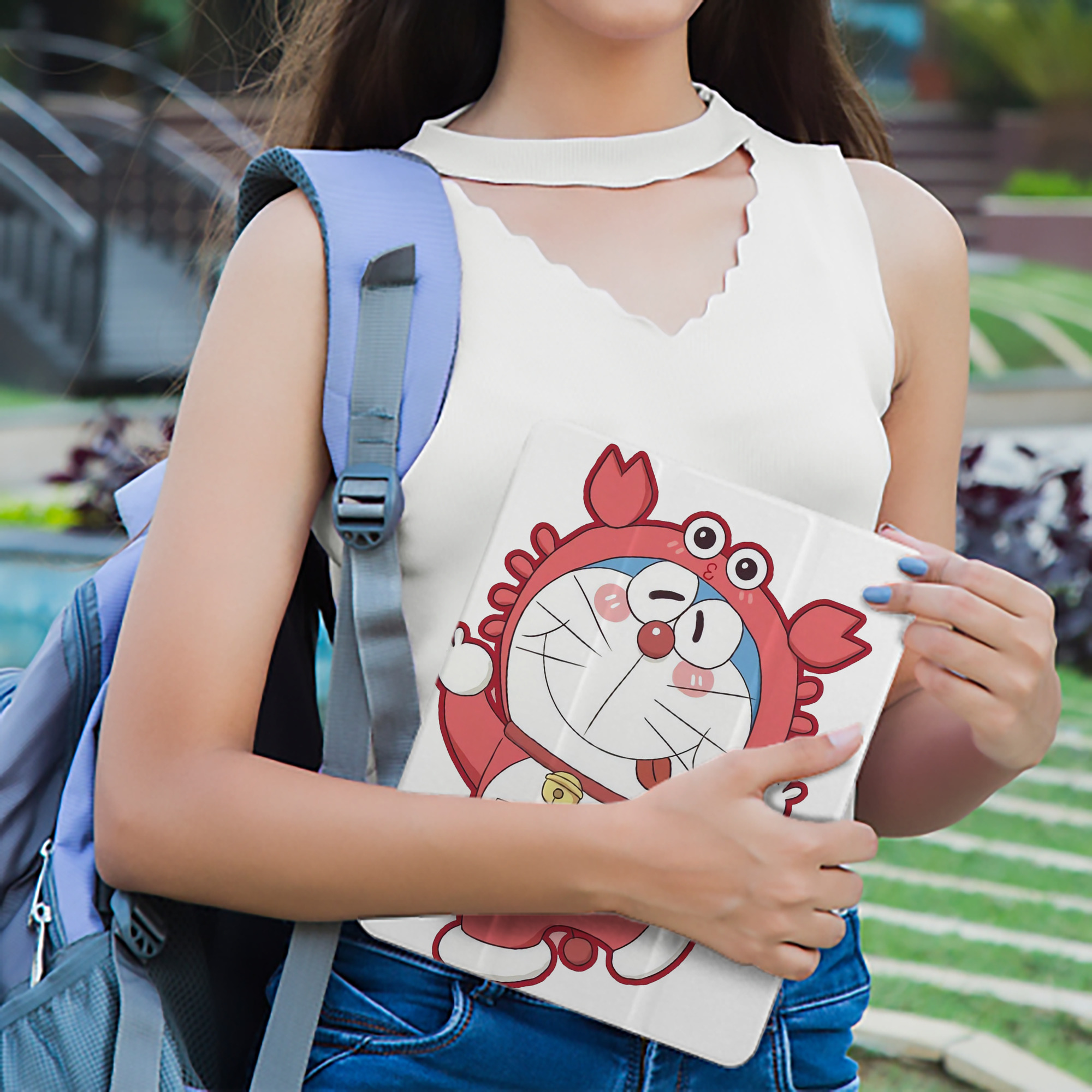 ドラえもん Doraemon IPad ケース ペン収納付き 三つ折りスタンド PUレザー×シリコン 対応機種9.5/10.5/10.9インチ