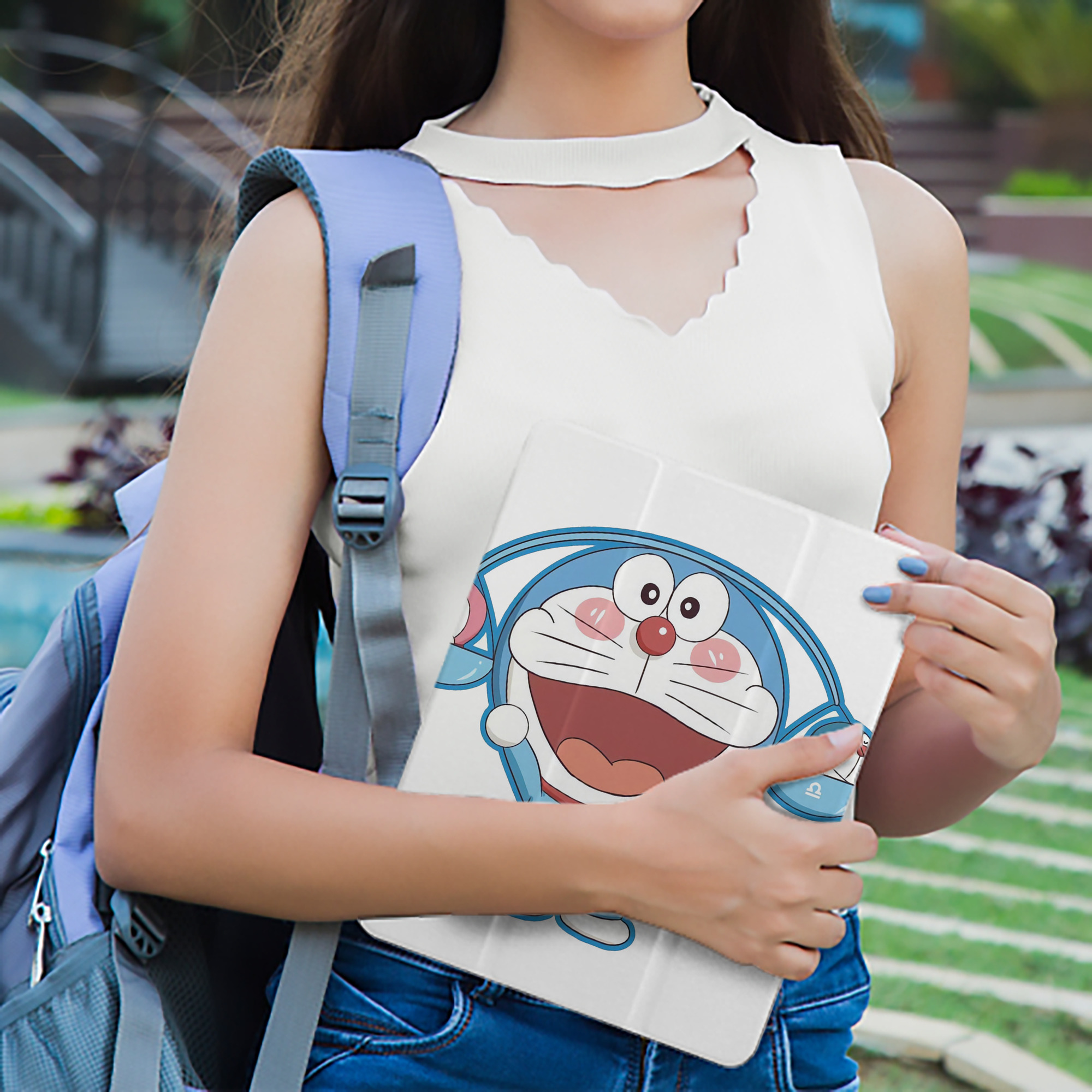 ドラえもん Doraemon IPad ケース ペン収納付き 三つ折りスタンド PUレザー×シリコン 対応機種9.5/10.5/10.9インチ