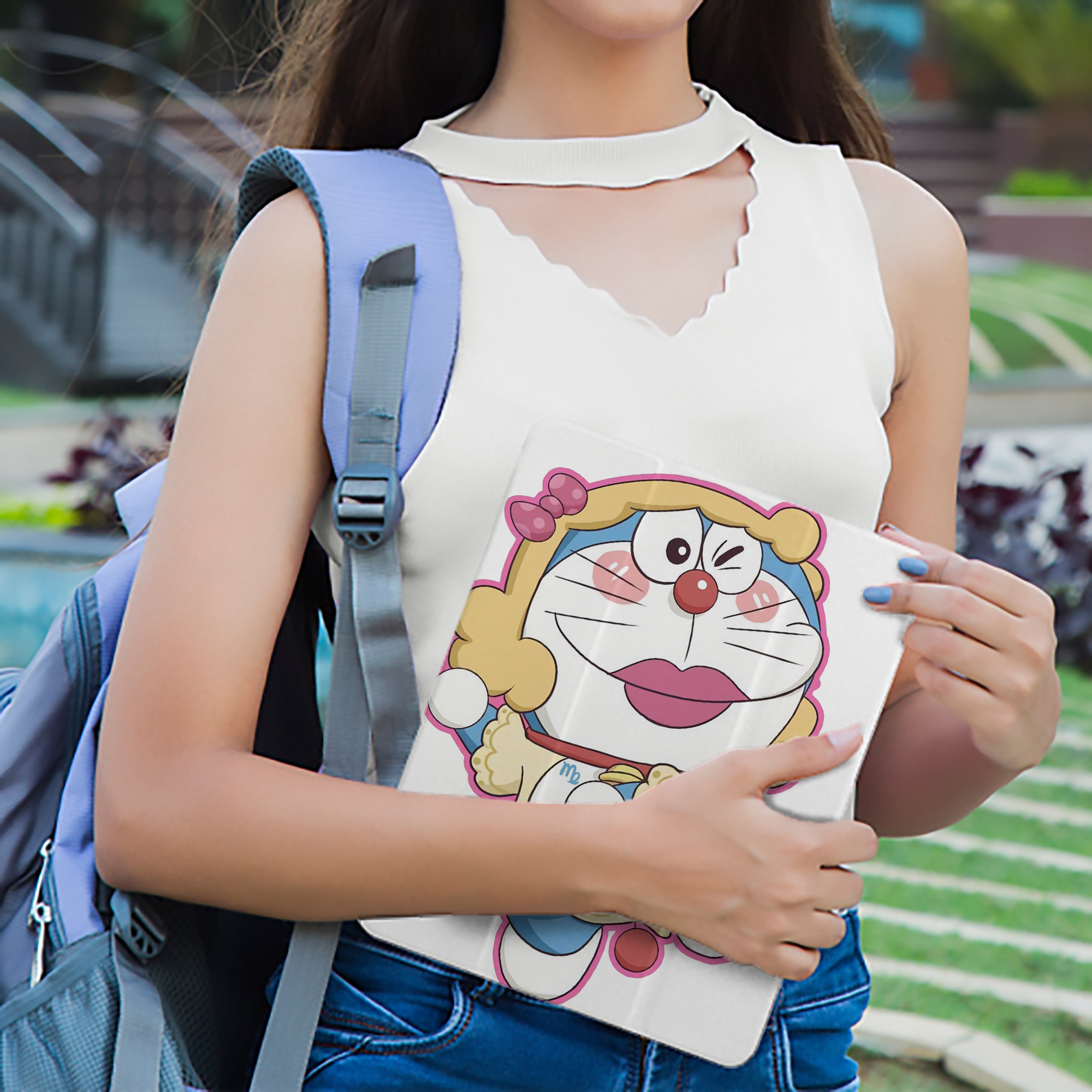 ドラえもん Doraemon IPad ケース ペン収納付き 三つ折りスタンド PUレザー×シリコン 対応機種9.5/10.5/10.9インチ
