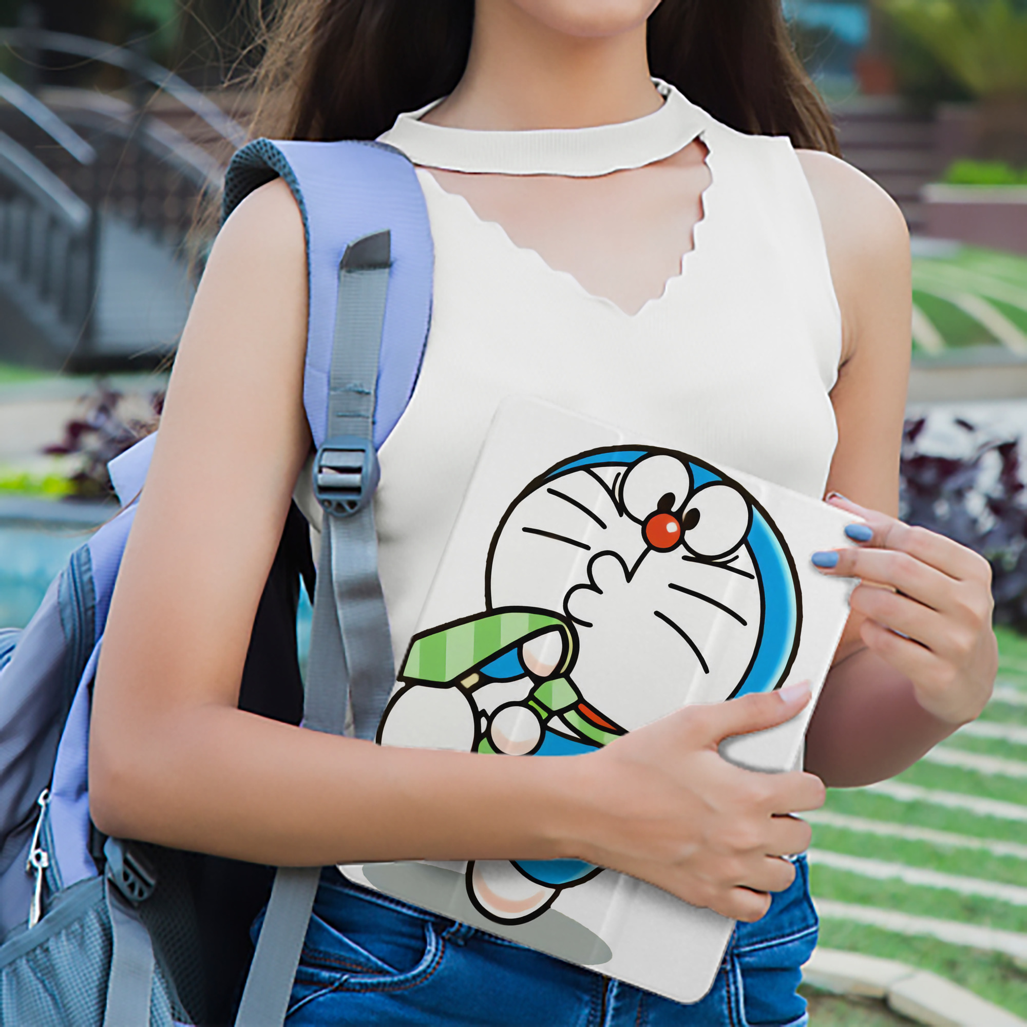 ドラえもん Doraemon IPad ケース ペン収納付き 三つ折りスタンド PUレザー×シリコン 対応機種9.5/10.5/10.9インチ