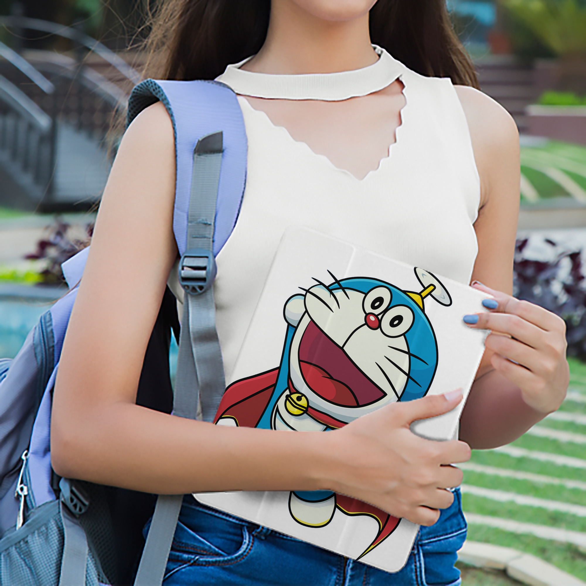 ドラえもん Doraemon IPad ケース ペン収納付き 三つ折りスタンド PUレザー×シリコン 対応機種9.5/10.5/10.9インチ
