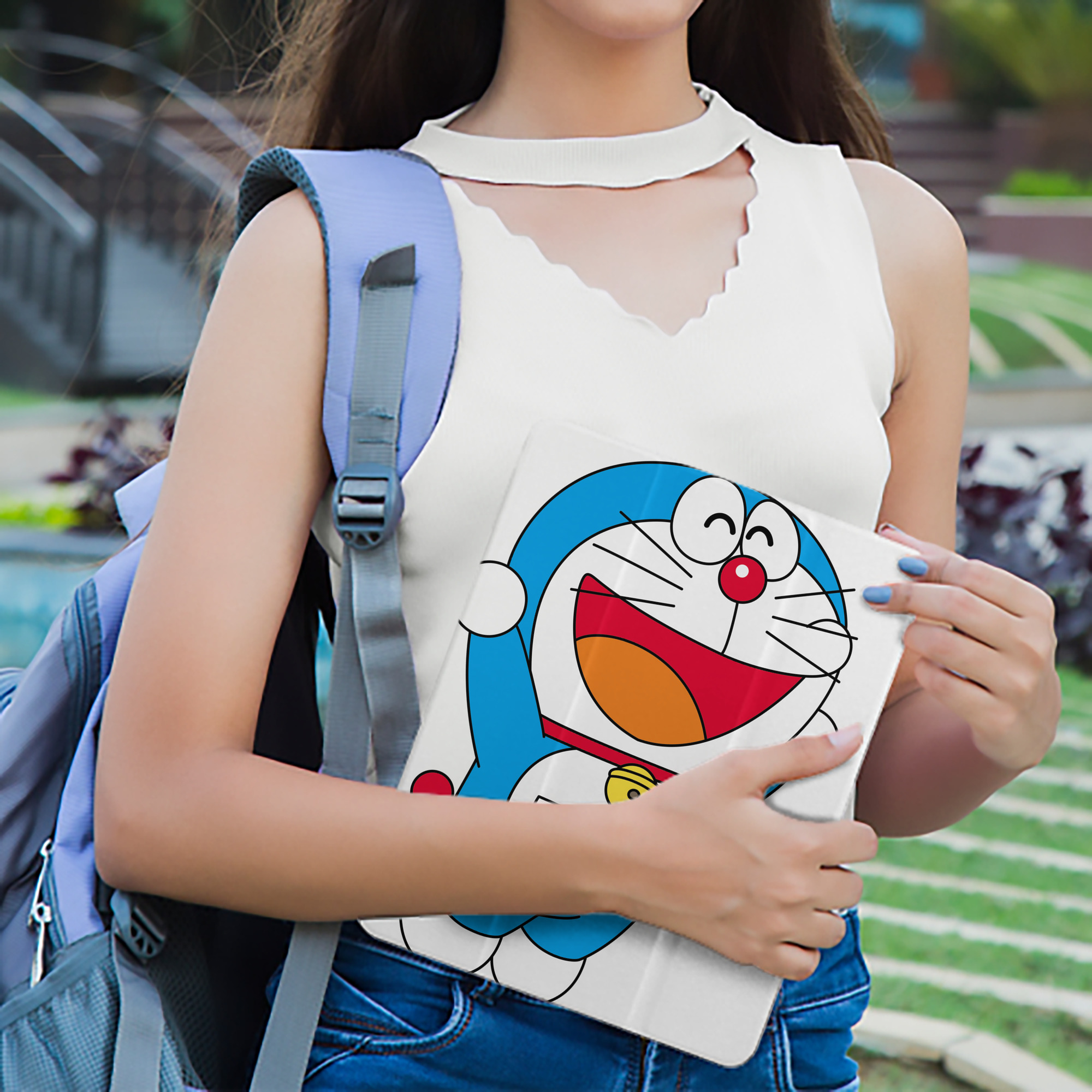 ドラえもん Doraemon IPad ケース ペン収納付き 三つ折りスタンド PUレザー×シリコン 対応機種9.5/10.5/10.9インチ