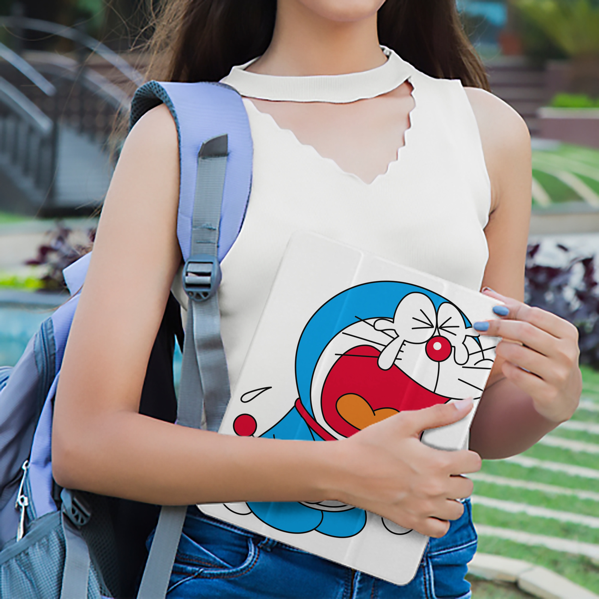 ドラえもん Doraemon IPad ケース ペン収納付き 三つ折りスタンド PUレザー×シリコン 対応機種9.5/10.5/10.9インチ