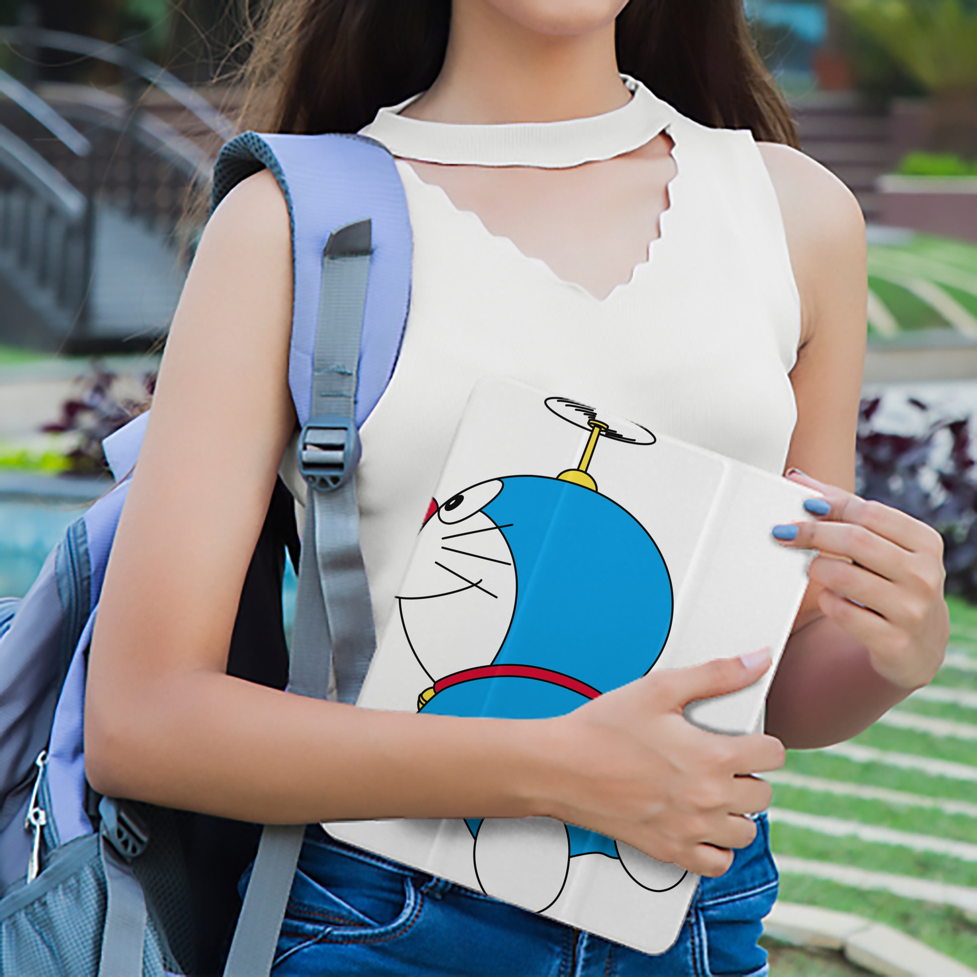 ドラえもん Doraemon IPad ケース ペン収納付き 三つ折りスタンド PUレザー×シリコン 対応機種9.5/10.5/10.9インチ