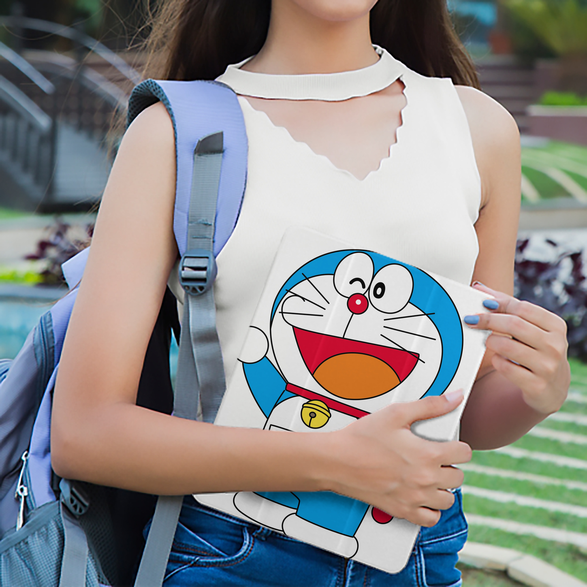 ドラえもん Doraemon IPad ケース ペン収納付き 三つ折りスタンド PUレザー×シリコン 対応機種9.5/10.5/10.9インチ