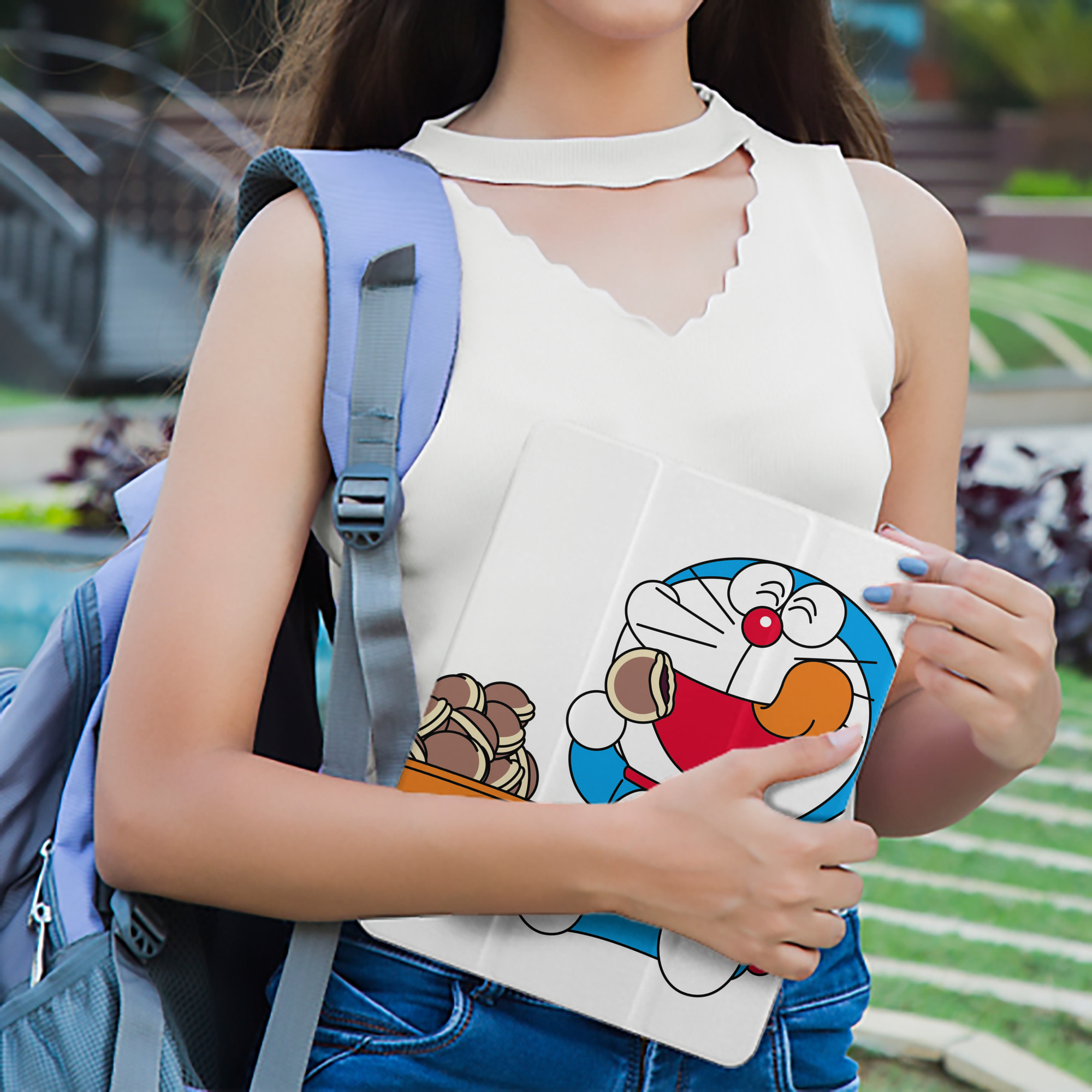 ドラえもん Doraemon IPad ケース ペン収納付き 三つ折りスタンド PUレザー×シリコン 対応機種9.5/10.5/10.9インチ