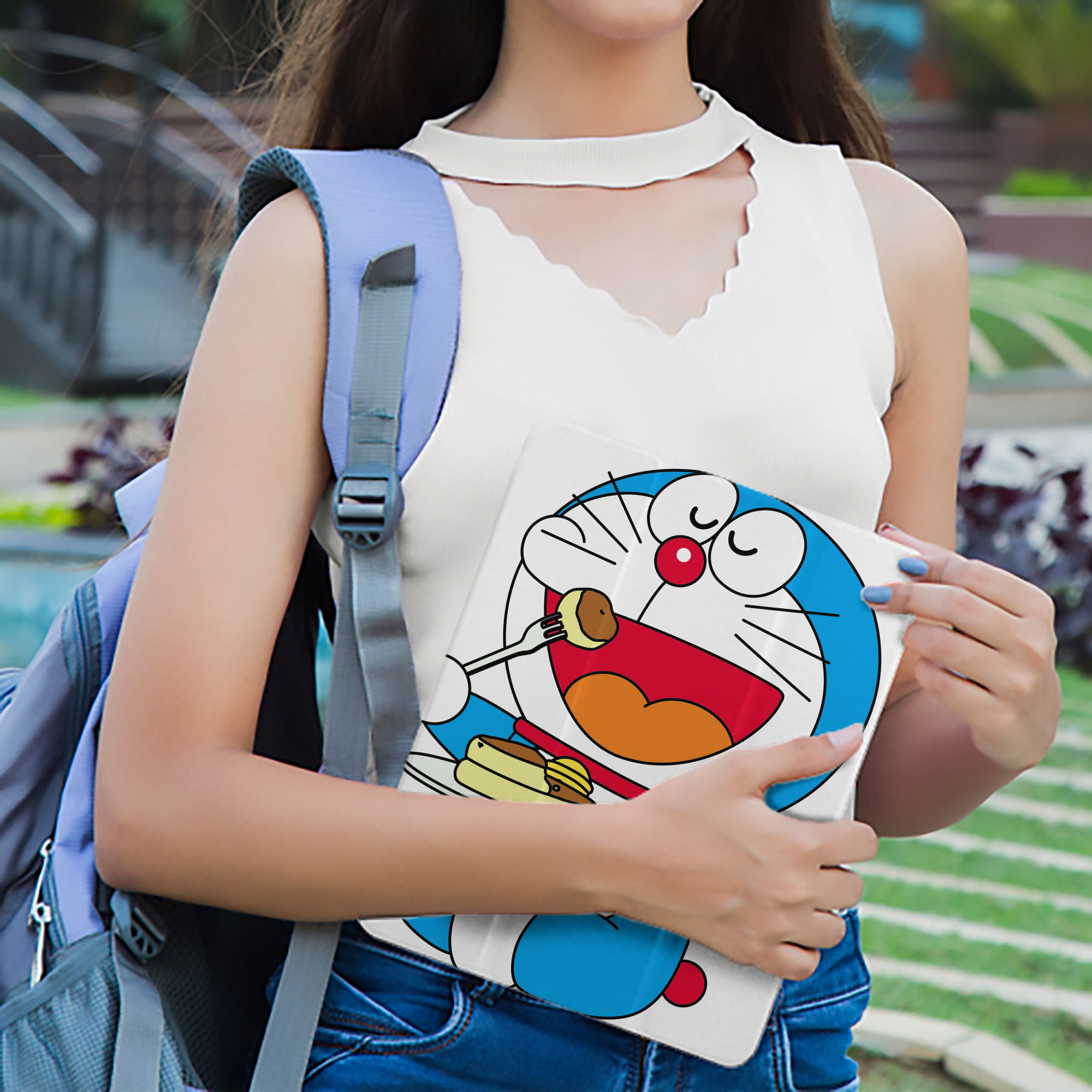 ドラえもん Doraemon IPad ケース ペン収納付き 三つ折りスタンド PUレザー×シリコン 対応機種9.5/10.5/10.9インチ