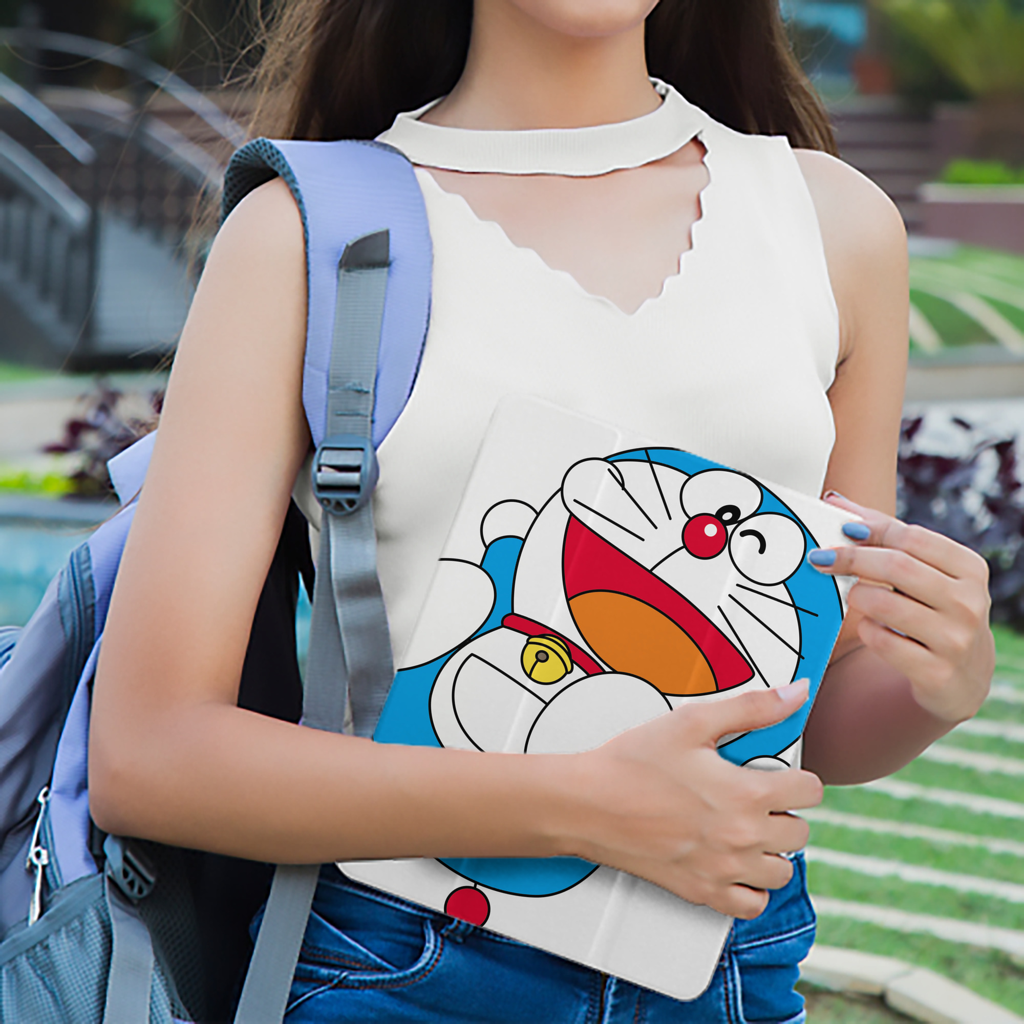 ドラえもん Doraemon IPad ケース ペン収納付き 三つ折りスタンド PUレザー×シリコン 対応機種9.5/10.5/10.9インチ