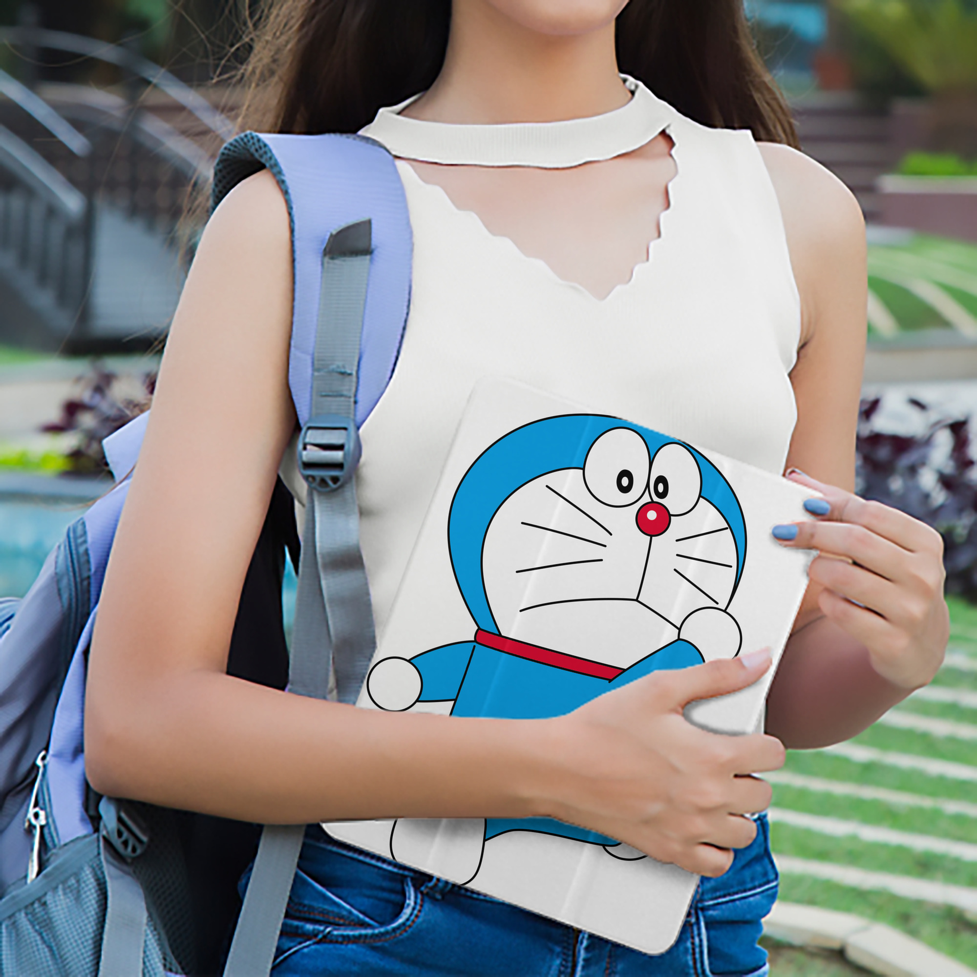 ドラえもん Doraemon IPad ケース ペン収納付き 三つ折りスタンド PUレザー×シリコン 対応機種9.5/10.5/10.9インチ