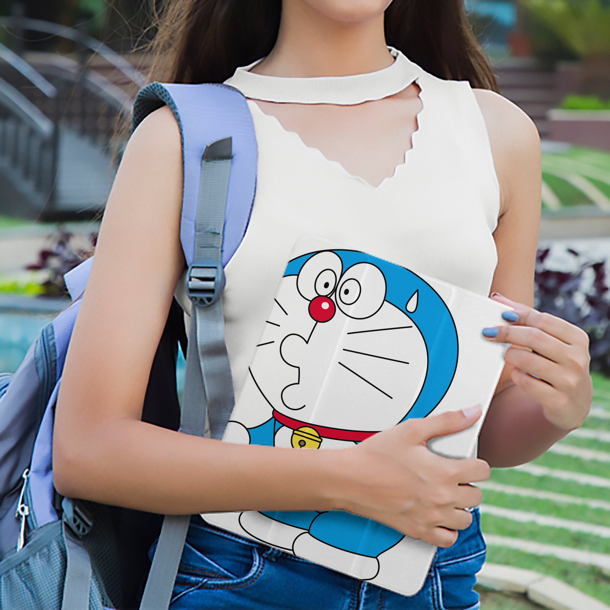 ドラえもん Doraemon IPad ケース ペン収納付き 三つ折りスタンド PUレザー×シリコン 対応機種9.5/10.5/10.9インチ