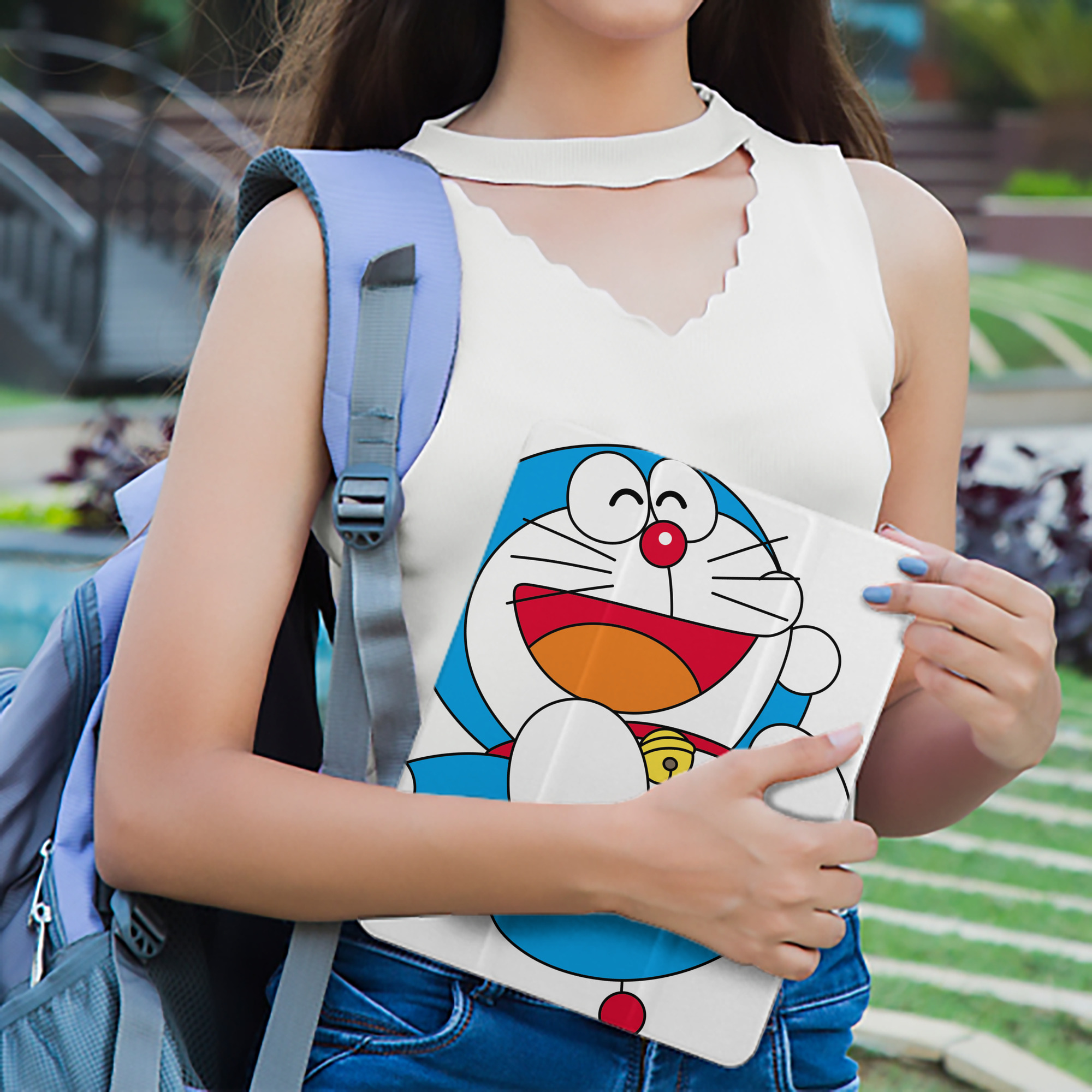 ドラえもん Doraemon IPad ケース ペン収納付き 三つ折りスタンド PUレザー×シリコン 対応機種9.5/10.5/10.9インチ