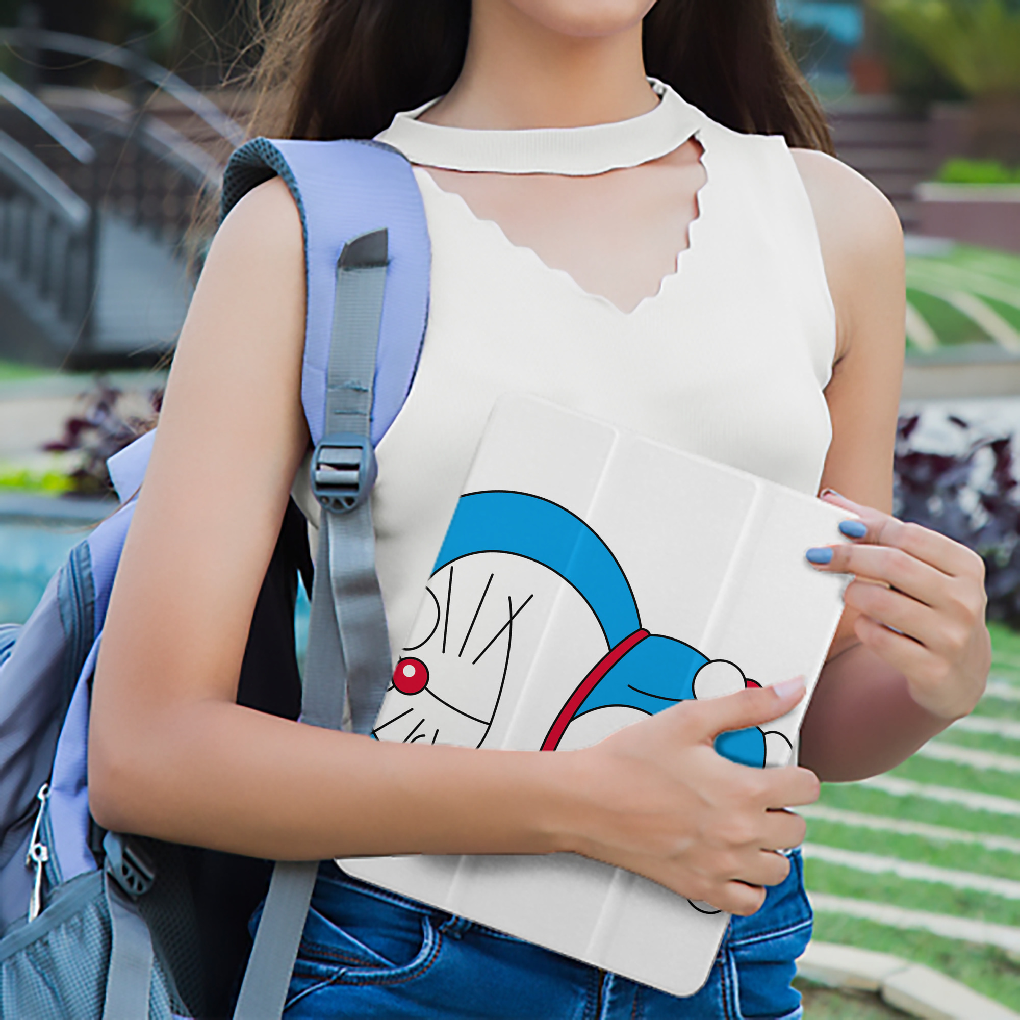 ドラえもん Doraemon IPad ケース ペン収納付き 三つ折りスタンド PUレザー×シリコン 対応機種9.5/10.5/10.9インチ