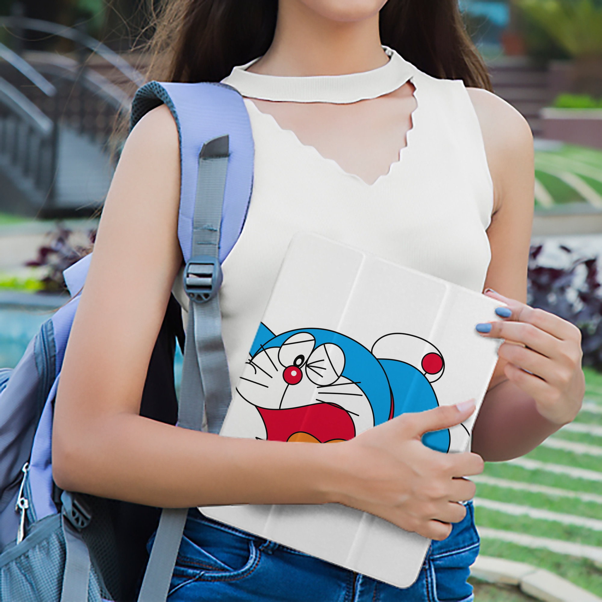 ドラえもん Doraemon IPad ケース ペン収納付き 三つ折りスタンド PUレザー×シリコン 対応機種9.5/10.5/10.9インチ