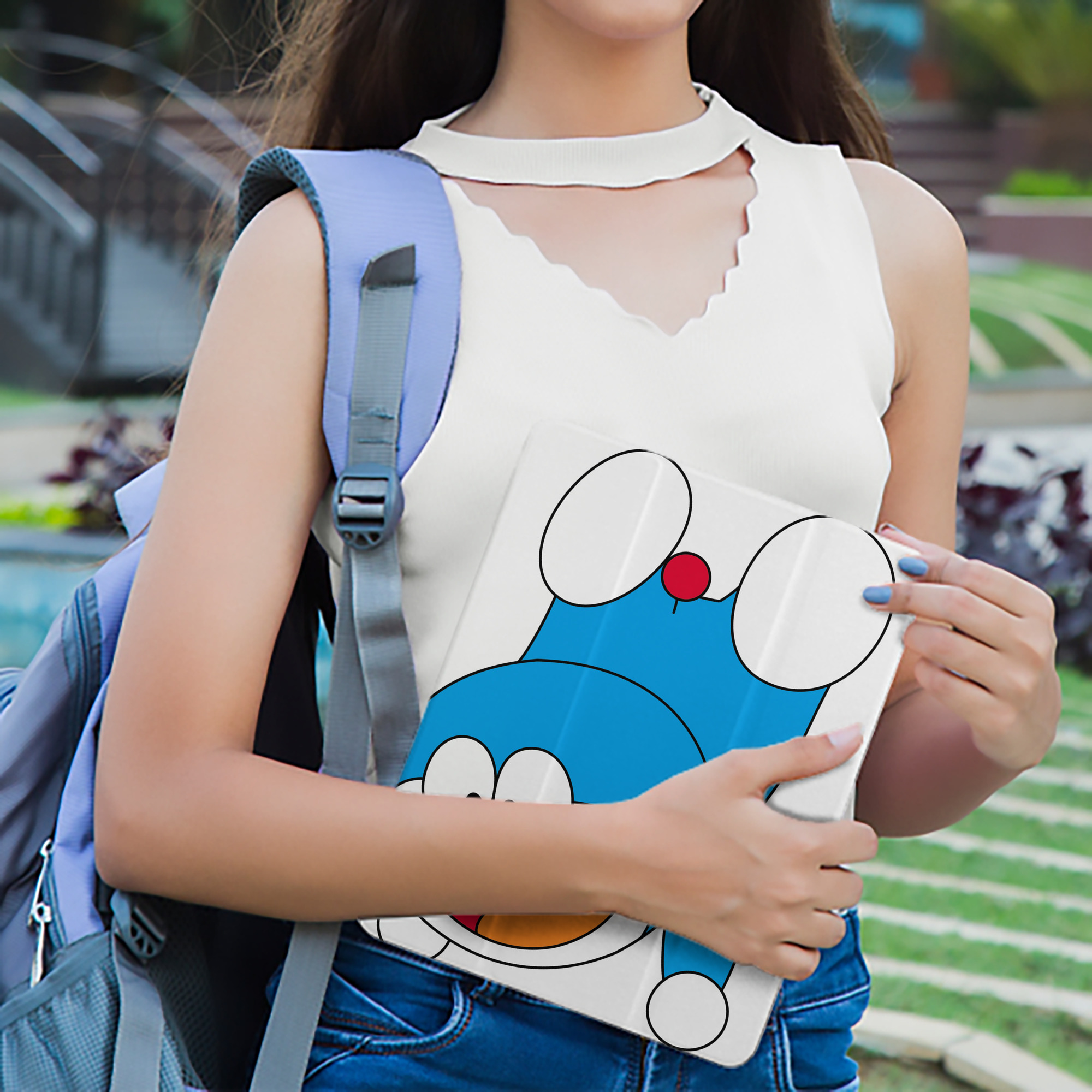 ドラえもん Doraemon IPad ケース ペン収納付き 三つ折りスタンド PUレザー×シリコン 対応機種9.5/10.5/10.9インチ