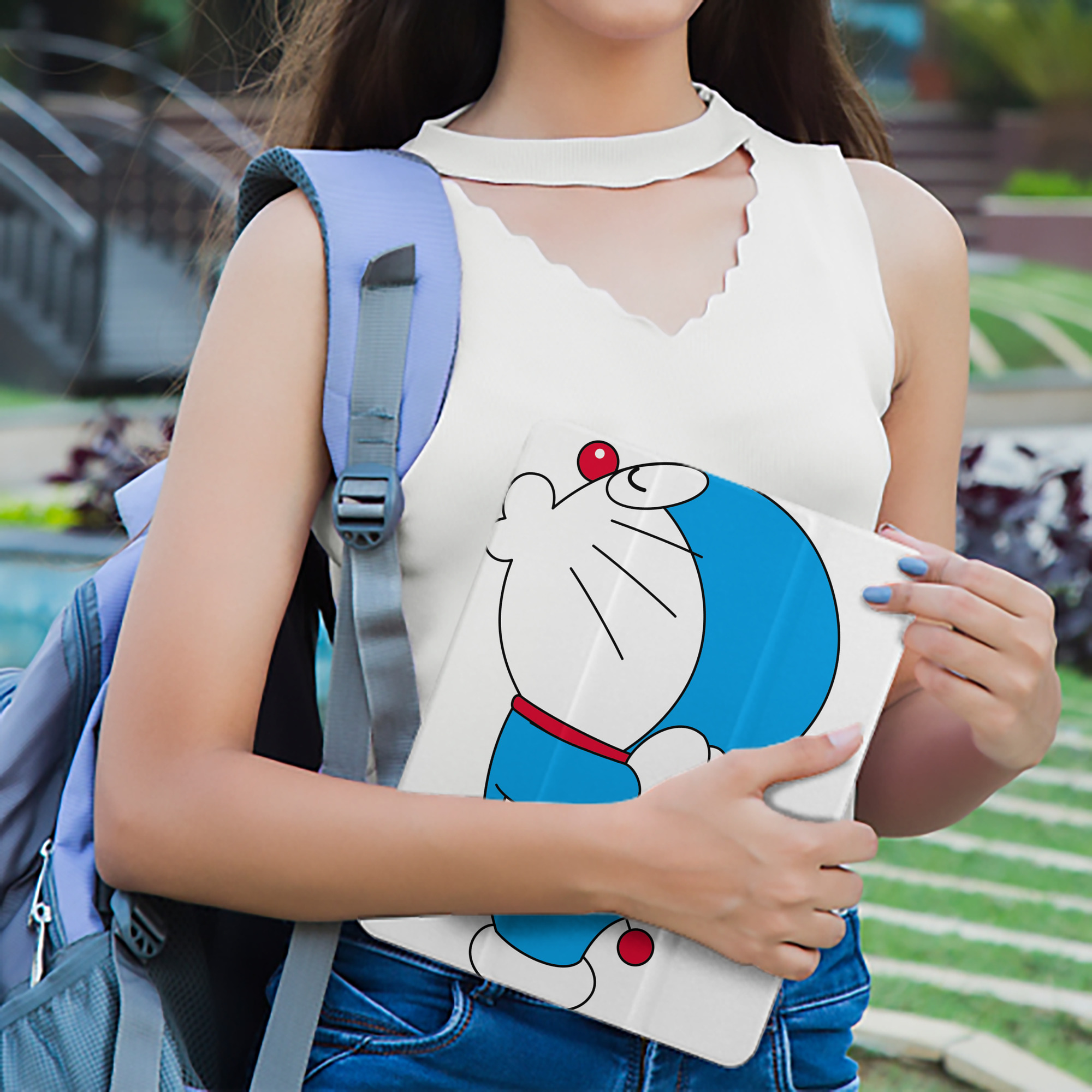 ドラえもん Doraemon IPad ケース ペン収納付き 三つ折りスタンド PUレザー×シリコン 対応機種9.5/10.5/10.9インチ