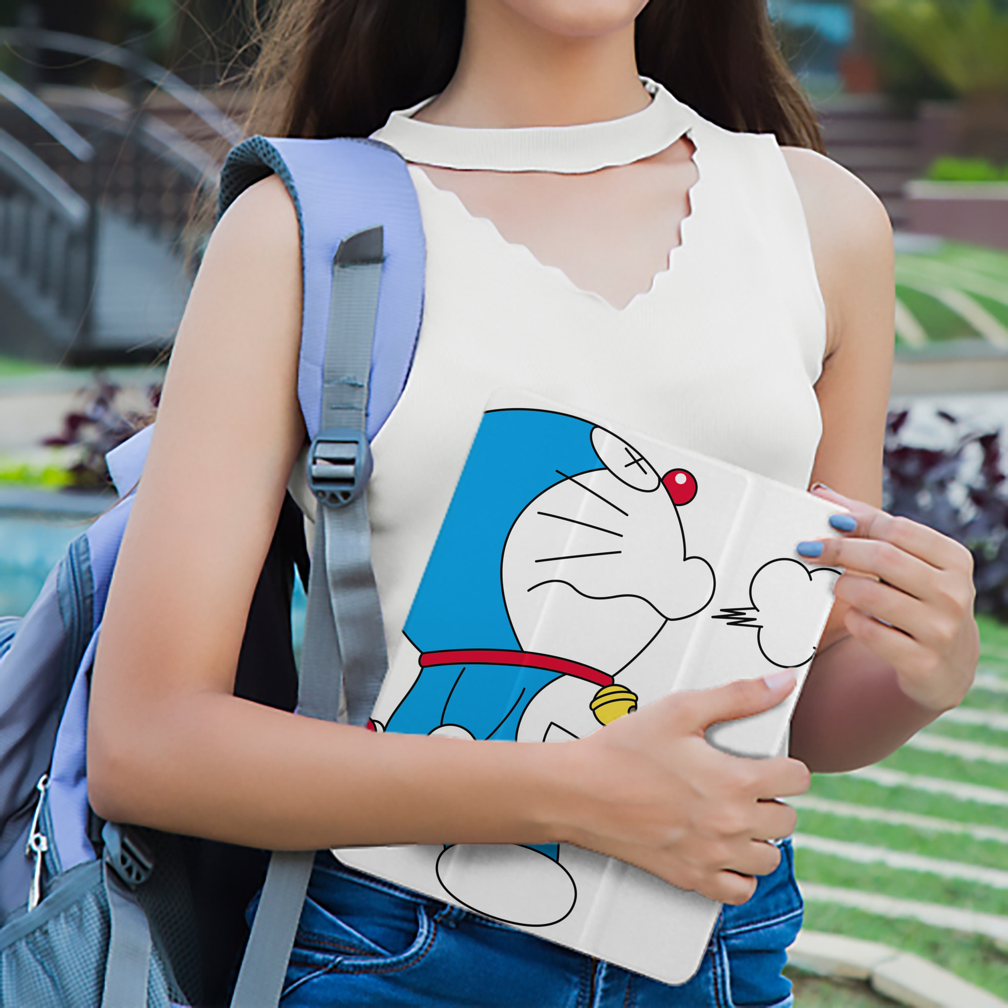ドラえもん Doraemon IPad ケース ペン収納付き 三つ折りスタンド PUレザー×シリコン 対応機種9.5/10.5/10.9インチ
