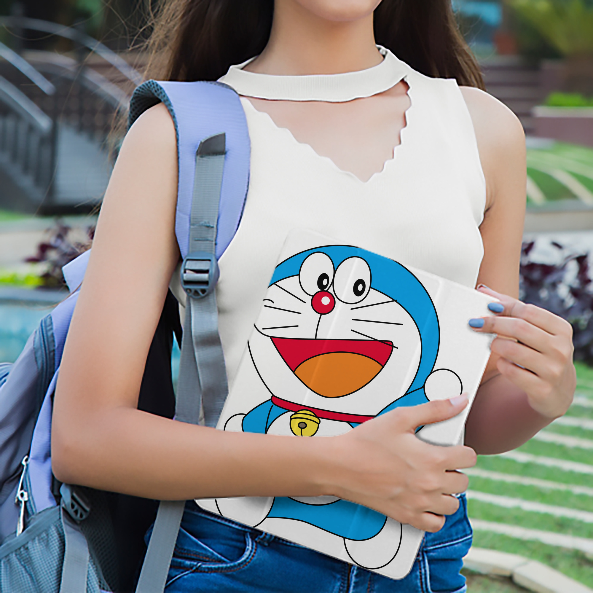 ドラえもん Doraemon IPad ケース ペン収納付き 三つ折りスタンド PUレザー×シリコン 対応機種9.5/10.5/10.9インチ