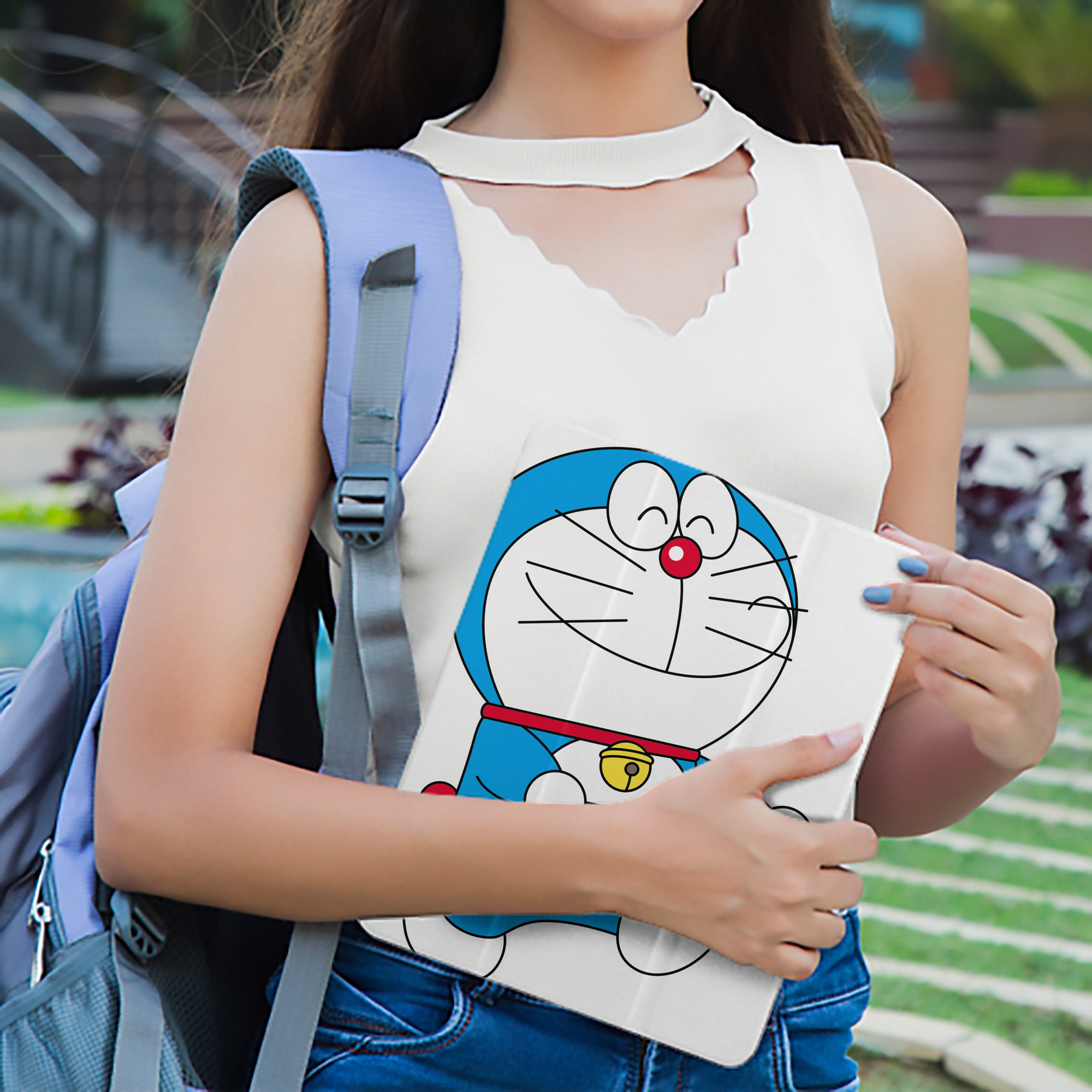 ドラえもん Doraemon IPad ケース ペン収納付き 三つ折りスタンド PUレザー×シリコン 対応機種9.5/10.5/10.9インチ