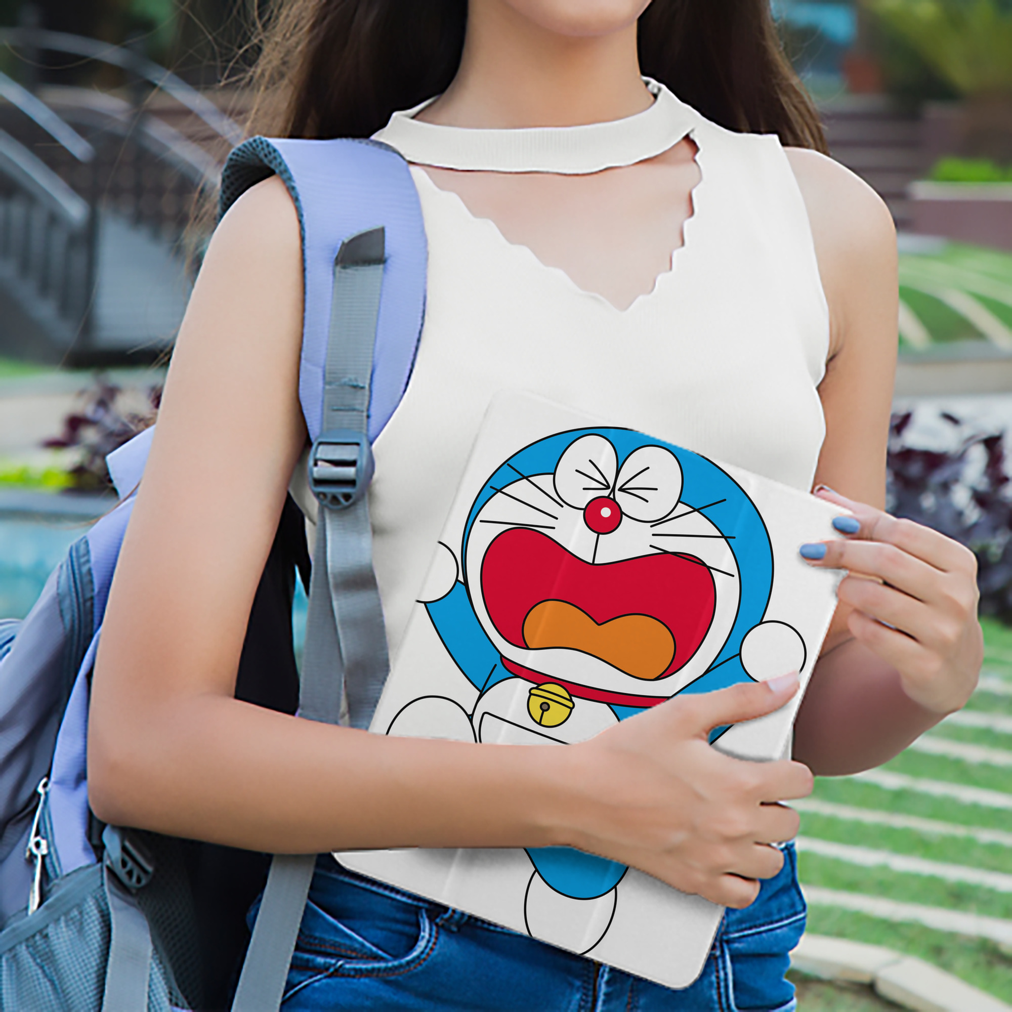 ドラえもん Doraemon IPad ケース ペン収納付き 三つ折りスタンド PUレザー×シリコン 対応機種9.5/10.5/10.9インチ