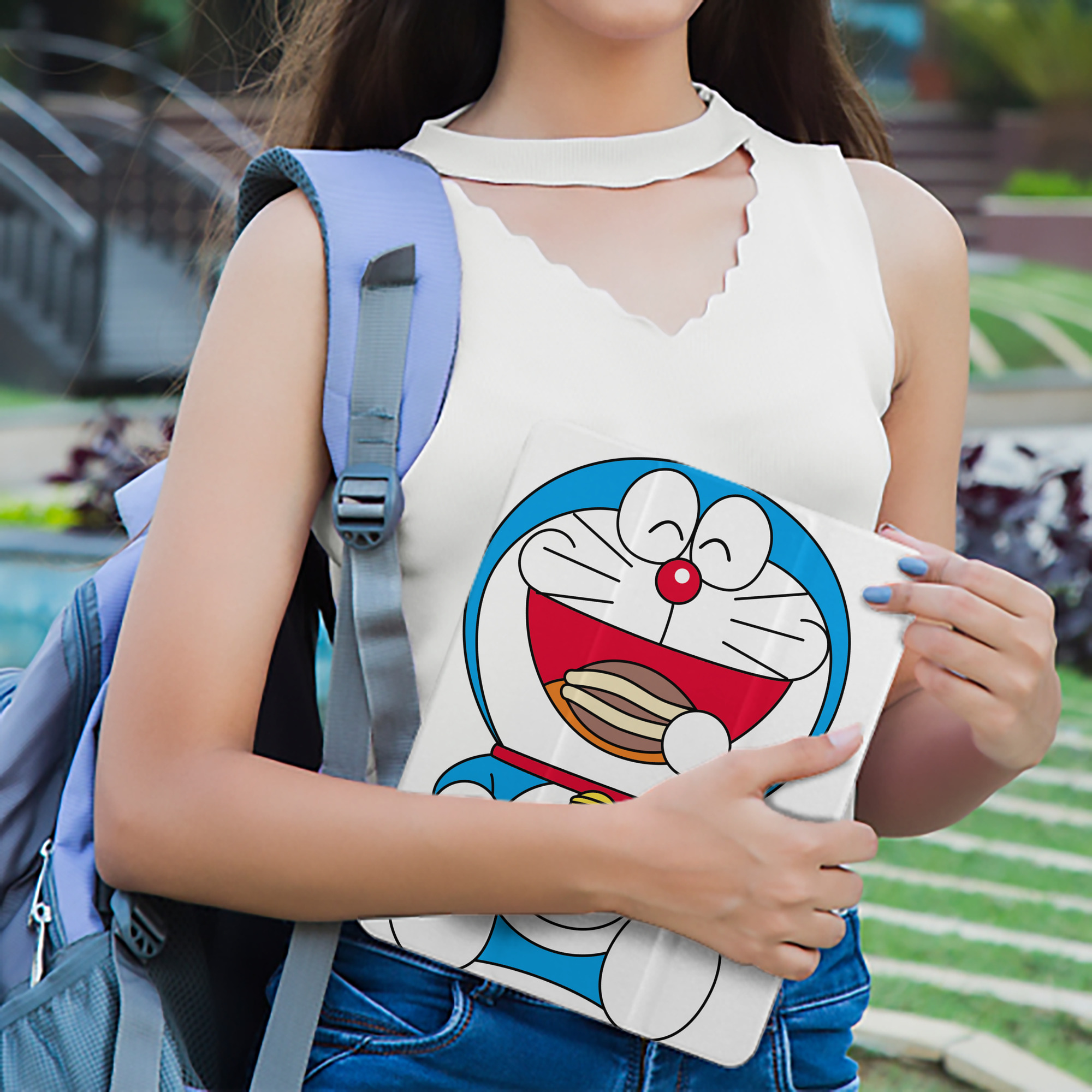 ドラえもん Doraemon IPad ケース ペン収納付き 三つ折りスタンド PUレザー×シリコン 対応機種9.5/10.5/10.9インチ