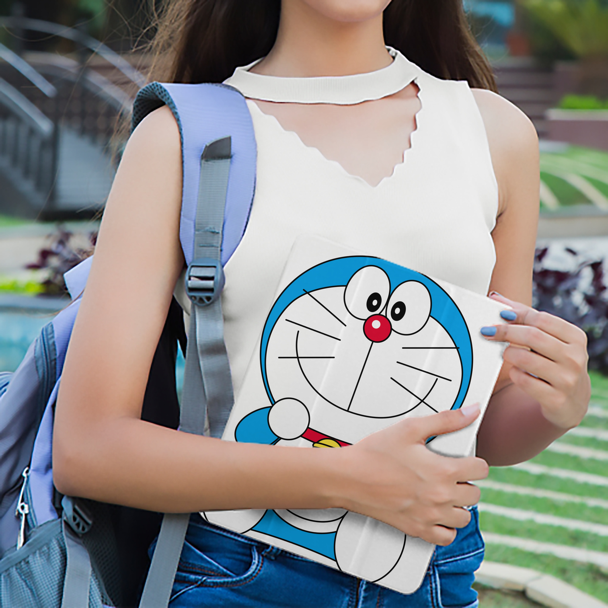 ドラえもん Doraemon IPad ケース ペン収納付き 三つ折りスタンド PUレザー×シリコン 対応機種9.5/10.5/10.9インチ