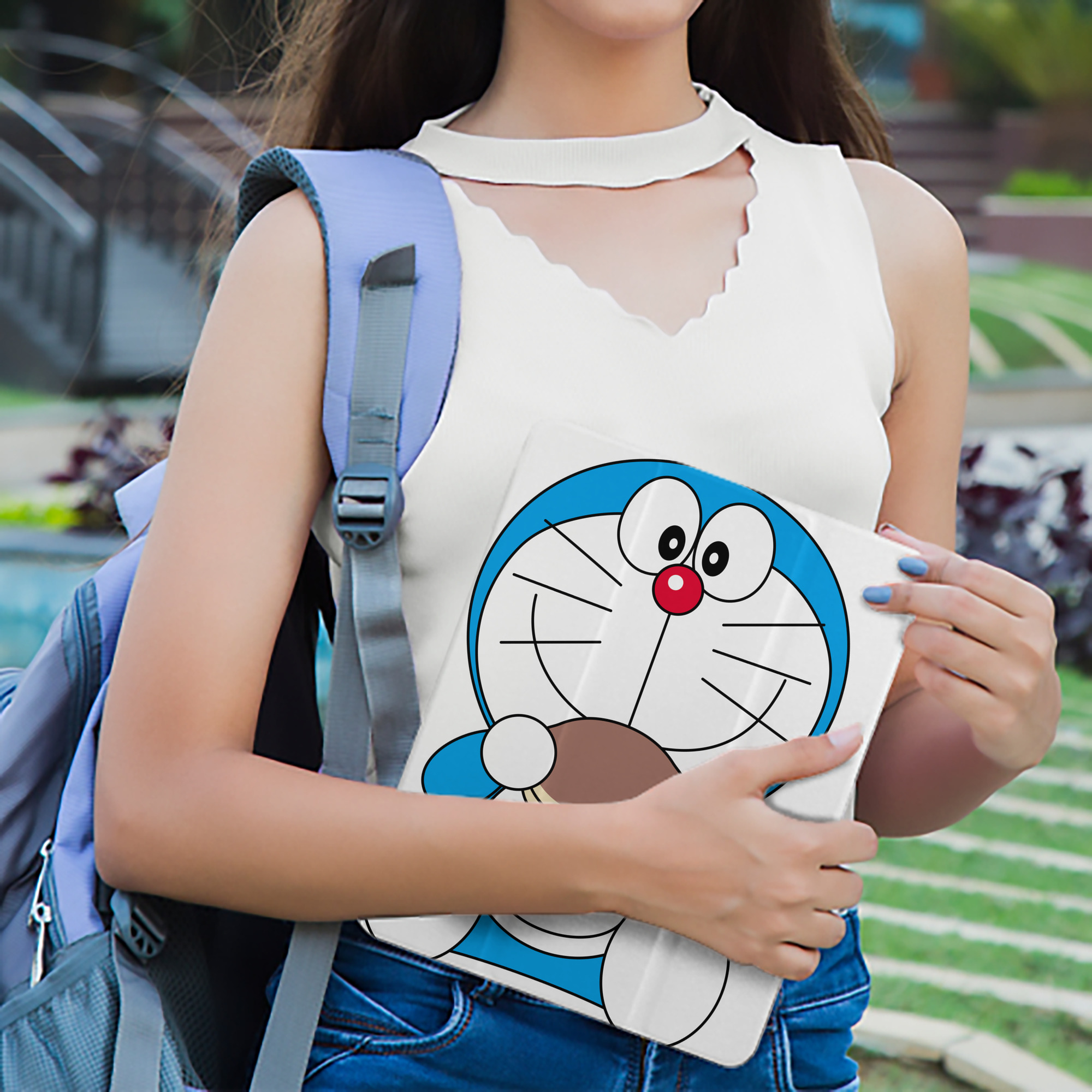 ドラえもん Doraemon IPad ケース ペン収納付き 三つ折りスタンド PUレザー×シリコン 対応機種9.5/10.5/10.9インチ