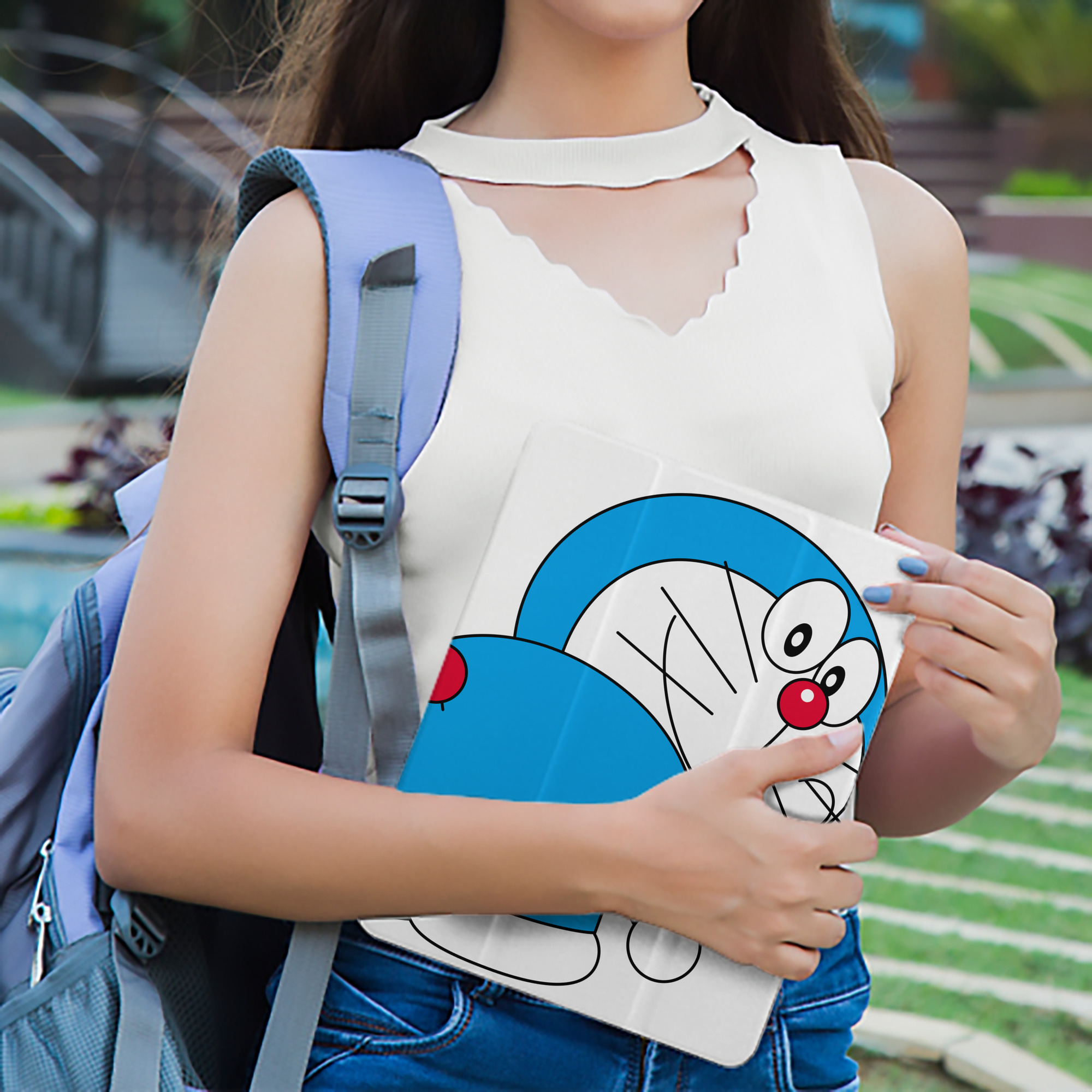 ドラえもん Doraemon IPad ケース ペン収納付き 三つ折りスタンド PUレザー×シリコン 対応機種9.5/10.5/10.9インチ