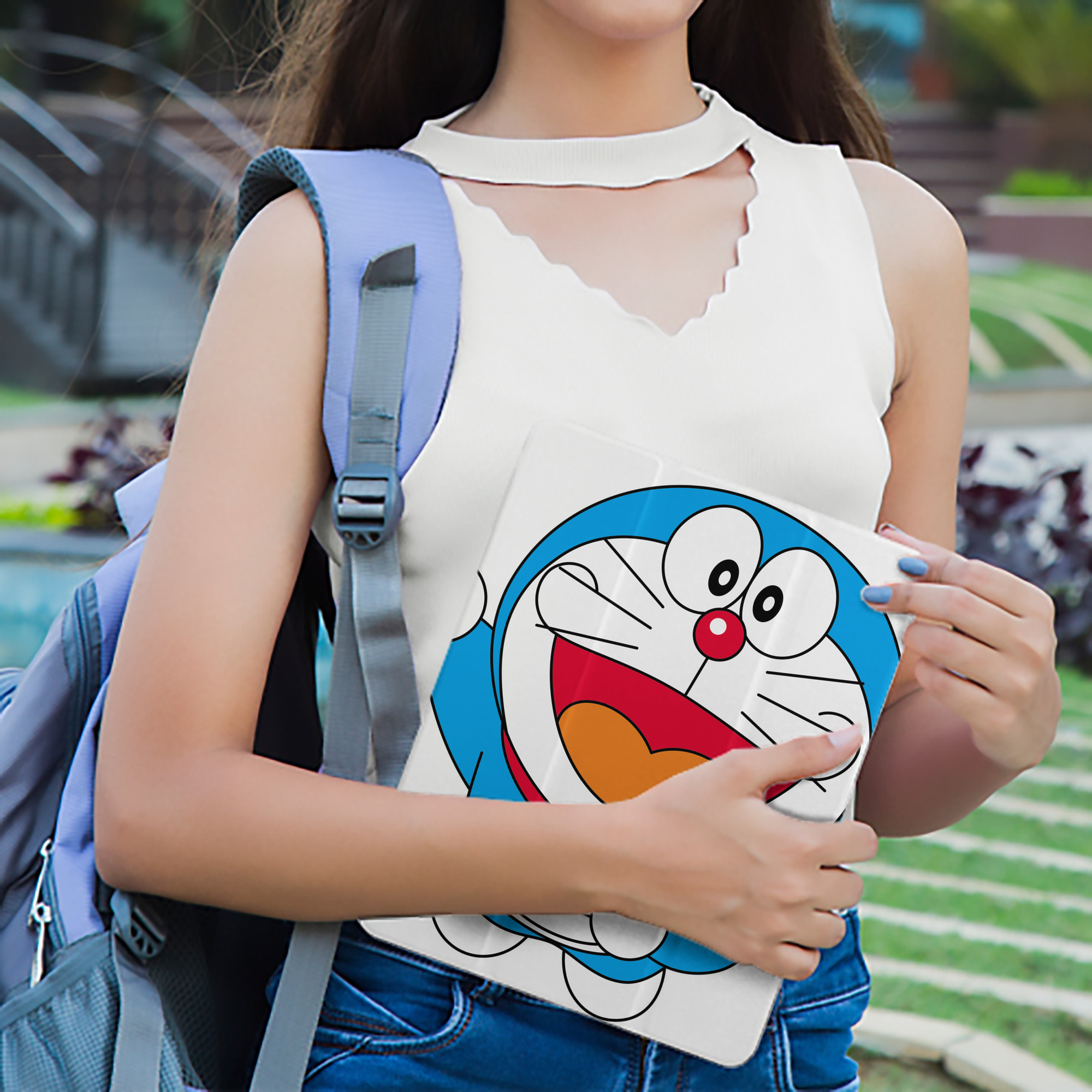 ドラえもん Doraemon IPad ケース ペン収納付き 三つ折りスタンド PUレザー×シリコン 対応機種9.5/10.5/10.9インチ