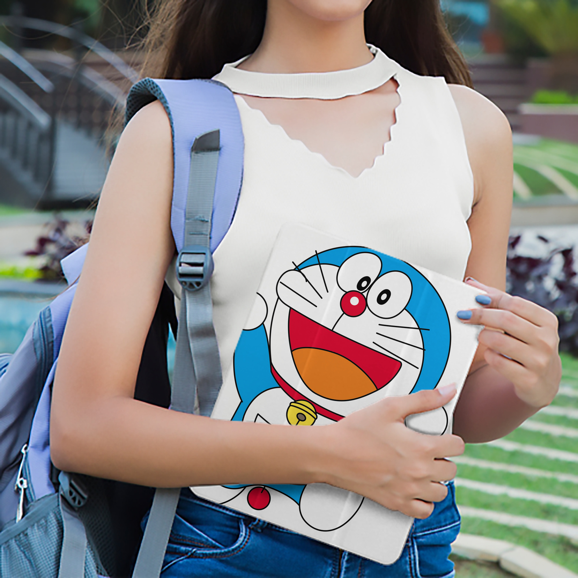 ドラえもん Doraemon IPad ケース ペン収納付き 三つ折りスタンド PUレザー×シリコン 対応機種9.5/10.5/10.9インチ