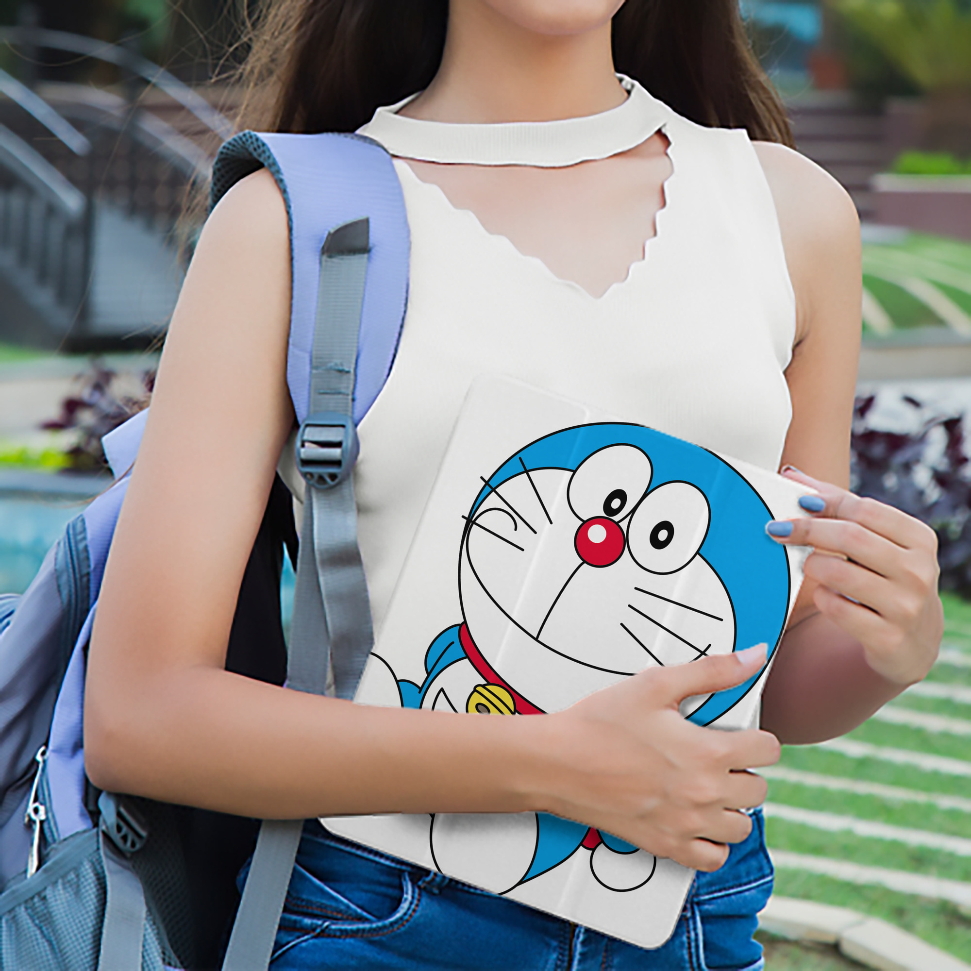 ドラえもん Doraemon IPad ケース ペン収納付き 三つ折りスタンド PUレザー×シリコン 対応機種9.5/10.5/10.9インチ
