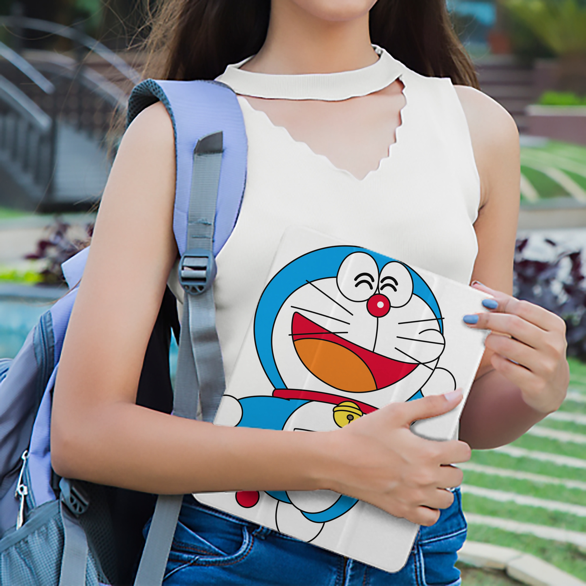ドラえもん Doraemon IPad ケース ペン収納付き 三つ折りスタンド PUレザー×シリコン 対応機種9.5/10.5/10.9インチ