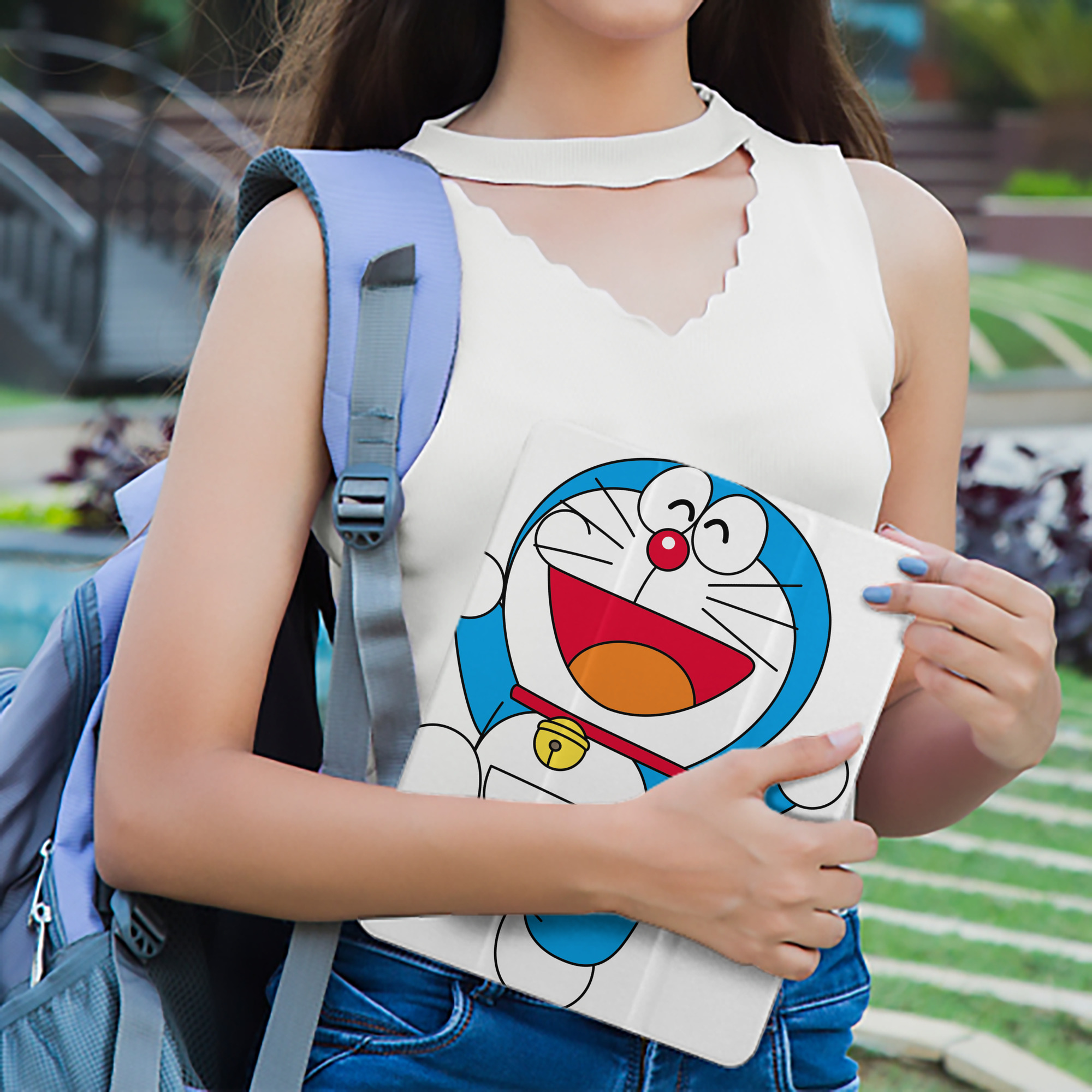 ドラえもん Doraemon IPad ケース ペン収納付き 三つ折りスタンド PUレザー×シリコン 対応機種9.5/10.5/10.9インチ