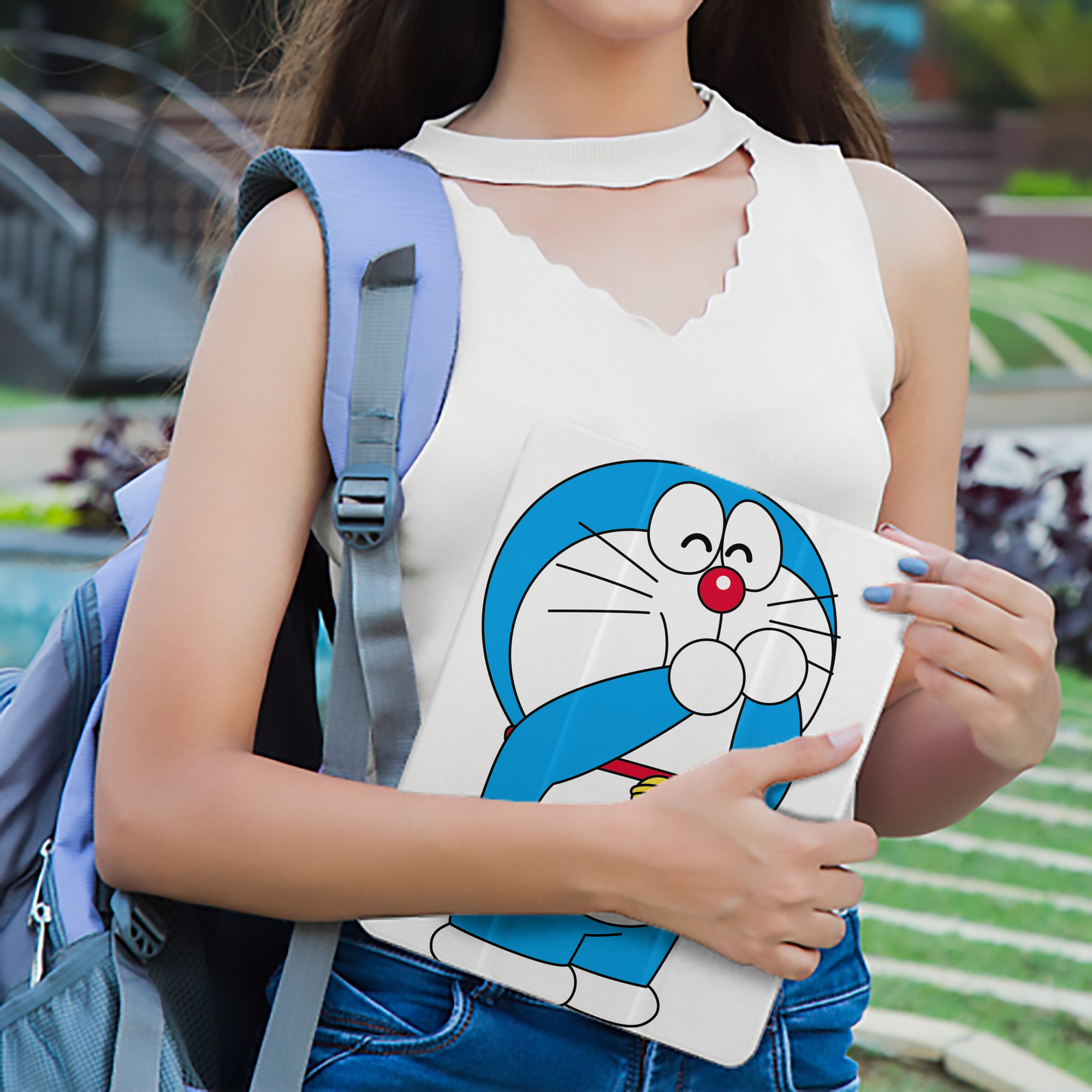 ドラえもん Doraemon IPad ケース ペン収納付き 三つ折りスタンド PUレザー×シリコン 対応機種9.5/10.5/10.9インチ