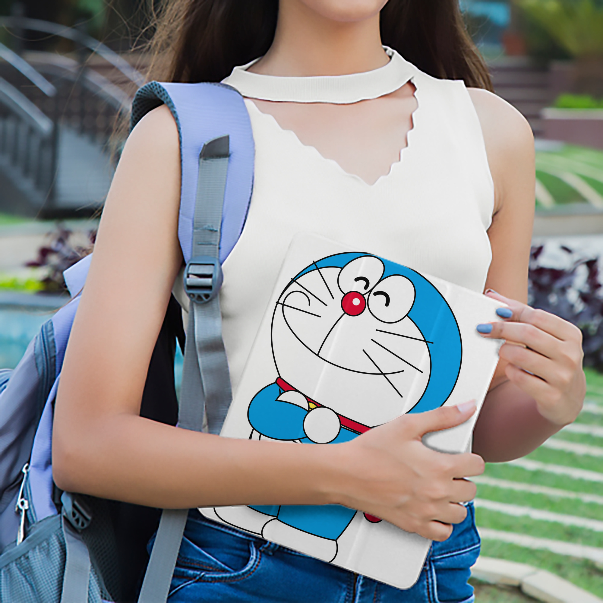 ドラえもん Doraemon IPad ケース ペン収納付き 三つ折りスタンド PUレザー×シリコン 対応機種9.5/10.5/10.9インチ