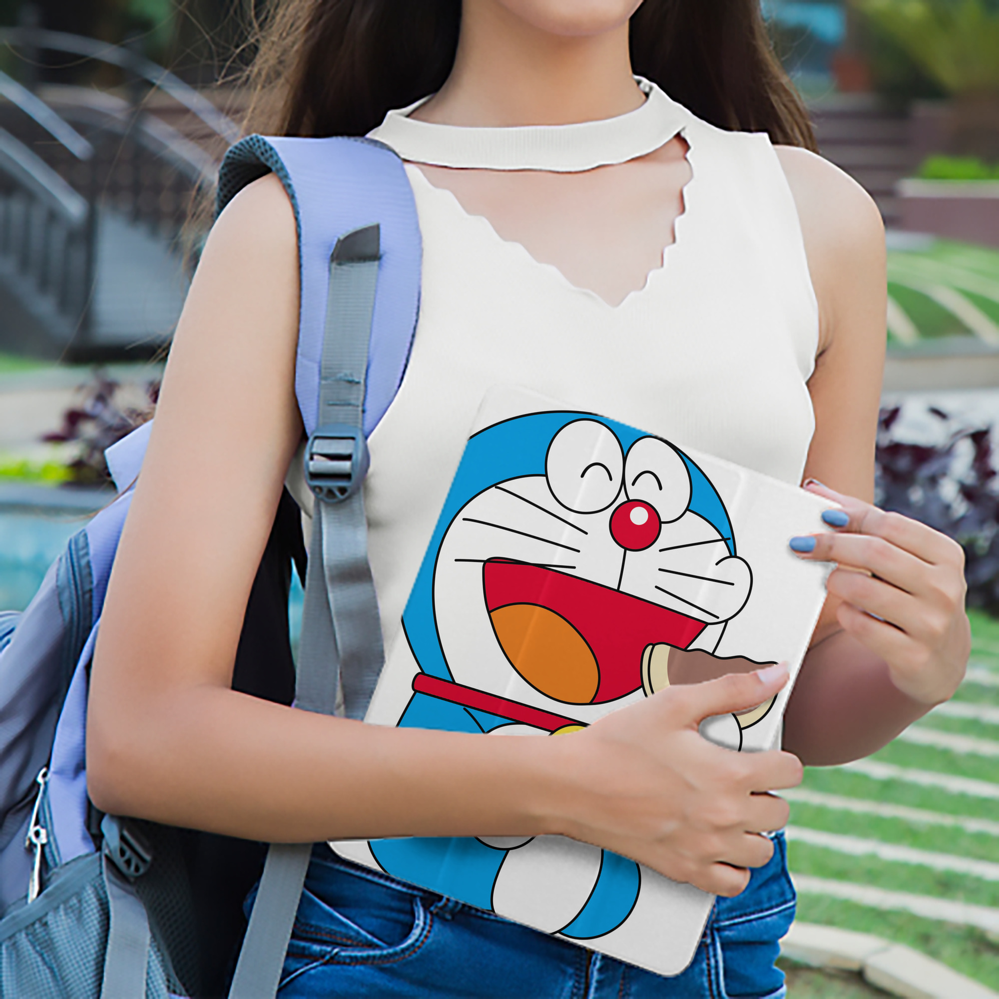 ドラえもん Doraemon IPad ケース ペン収納付き 三つ折りスタンド PUレザー×シリコン 対応機種9.5/10.5/10.9インチ