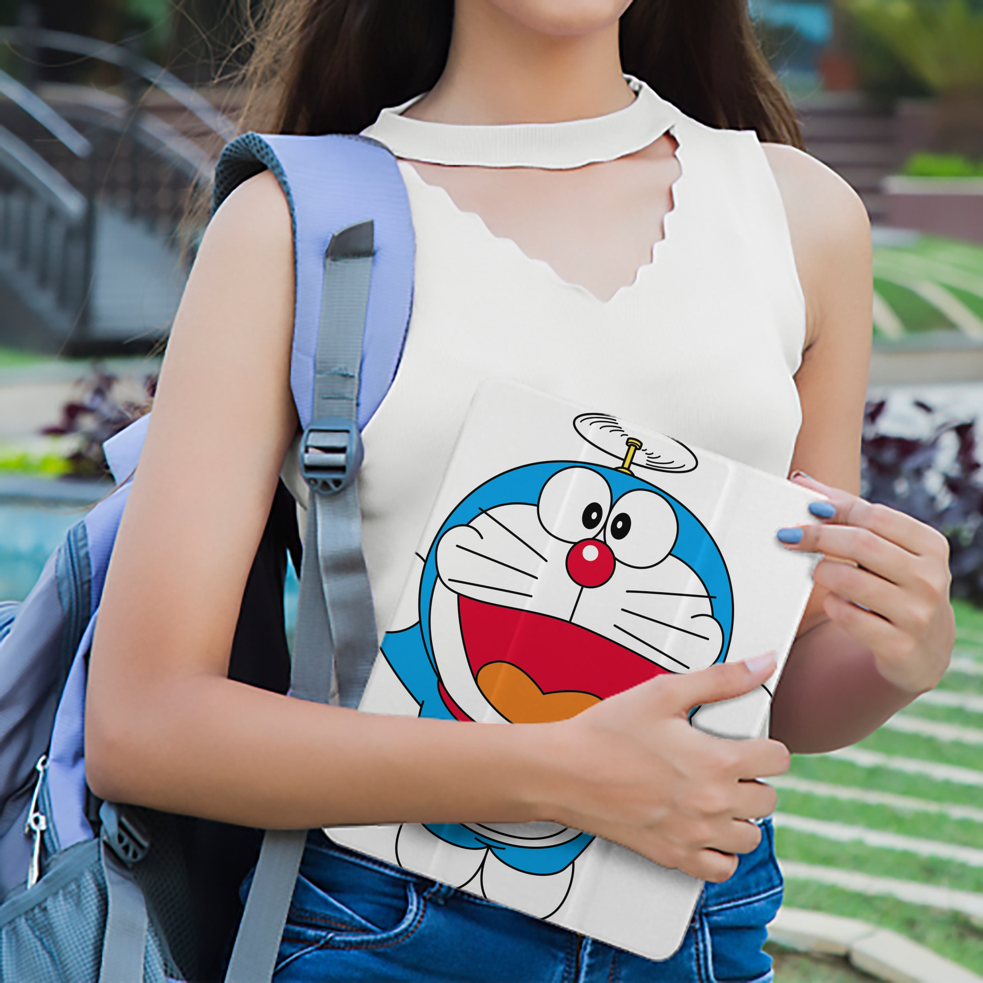 ドラえもん Doraemon IPad ケース ペン収納付き 三つ折りスタンド PUレザー×シリコン 対応機種9.5/10.5/10.9インチ