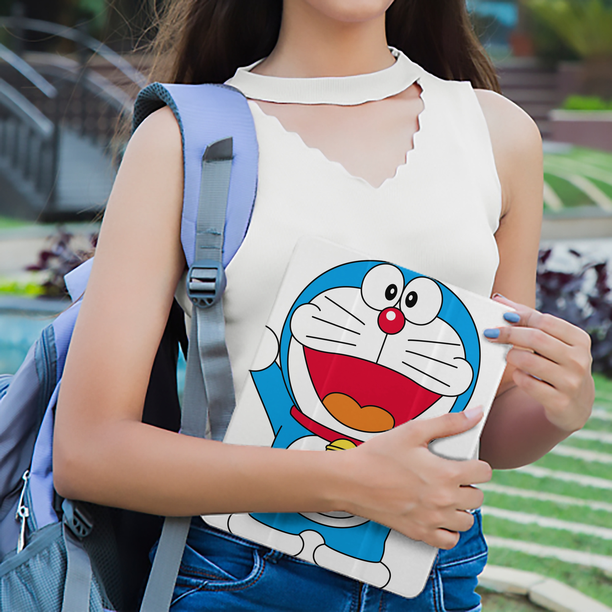 ドラえもん Doraemon IPad ケース ペン収納付き 三つ折りスタンド PUレザー×シリコン 対応機種9.5/10.5/10.9インチ