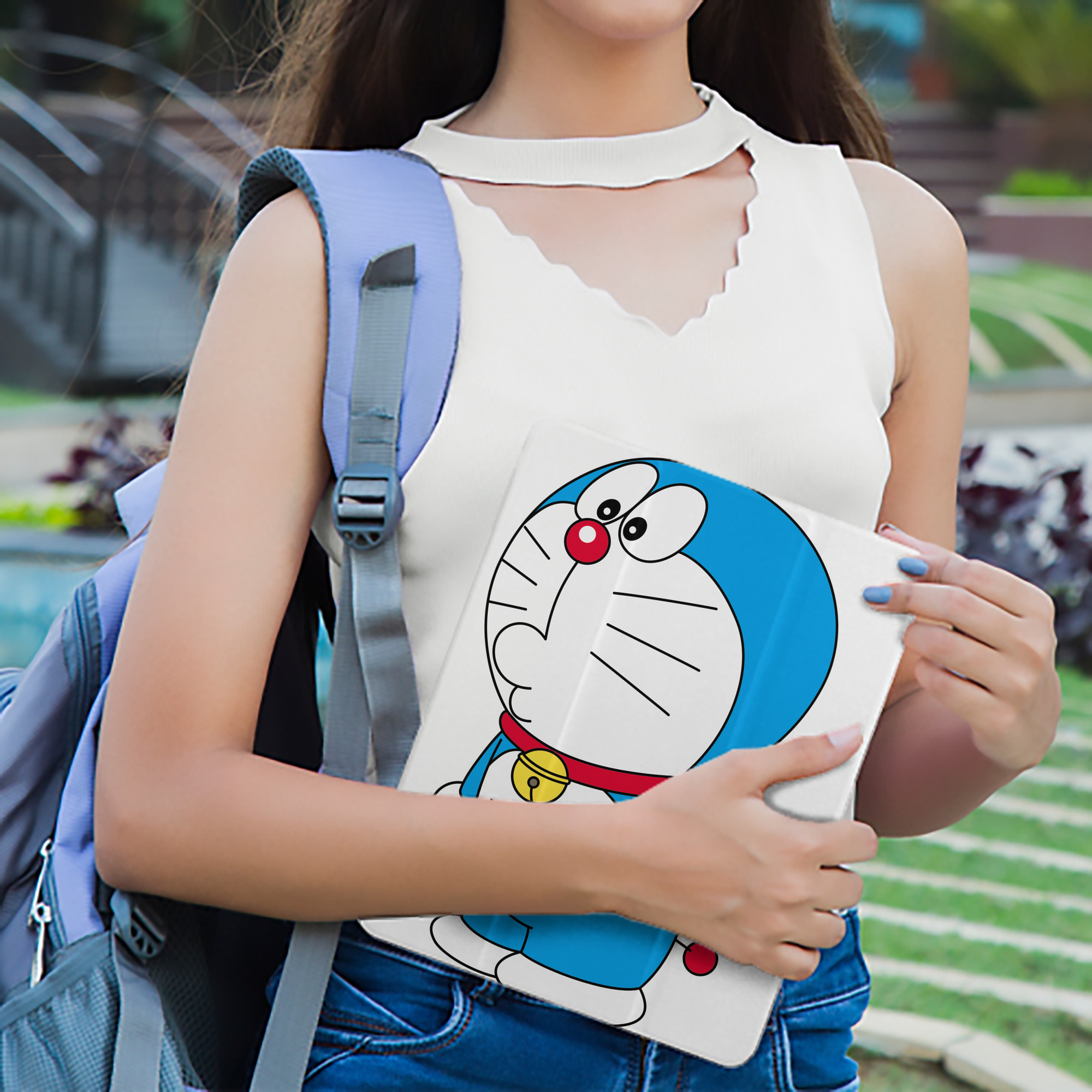 ドラえもん Doraemon IPad ケース ペン収納付き 三つ折りスタンド PUレザー×シリコン 対応機種9.5/10.5/10.9インチ