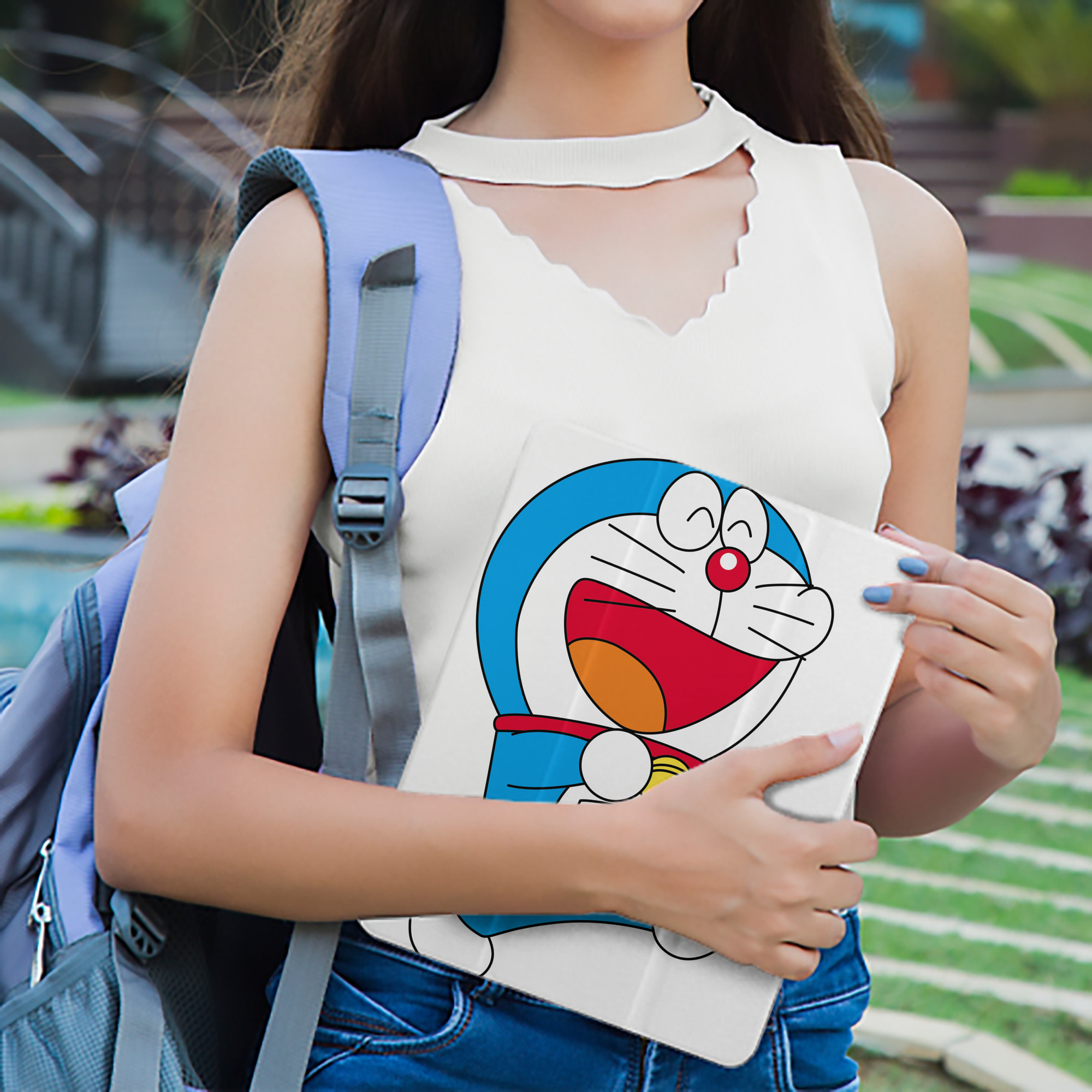 ドラえもん Doraemon IPad ケース ペン収納付き 三つ折りスタンド PUレザー×シリコン 対応機種9.5/10.5/10.9インチ