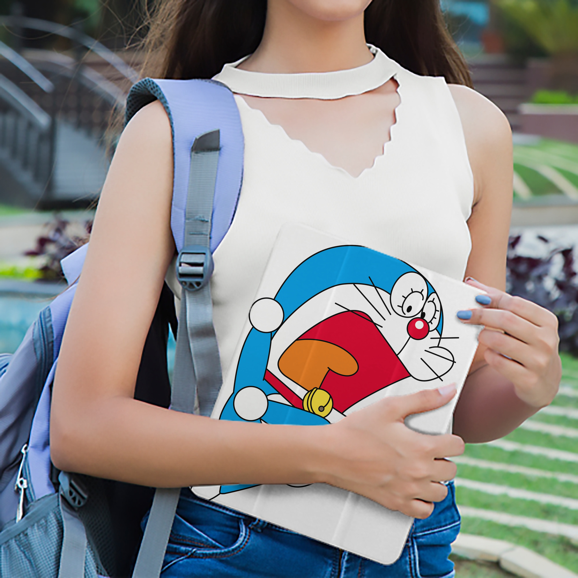 ドラえもん Doraemon IPad ケース ペン収納付き 三つ折りスタンド PUレザー×シリコン 対応機種9.5/10.5/10.9インチ
