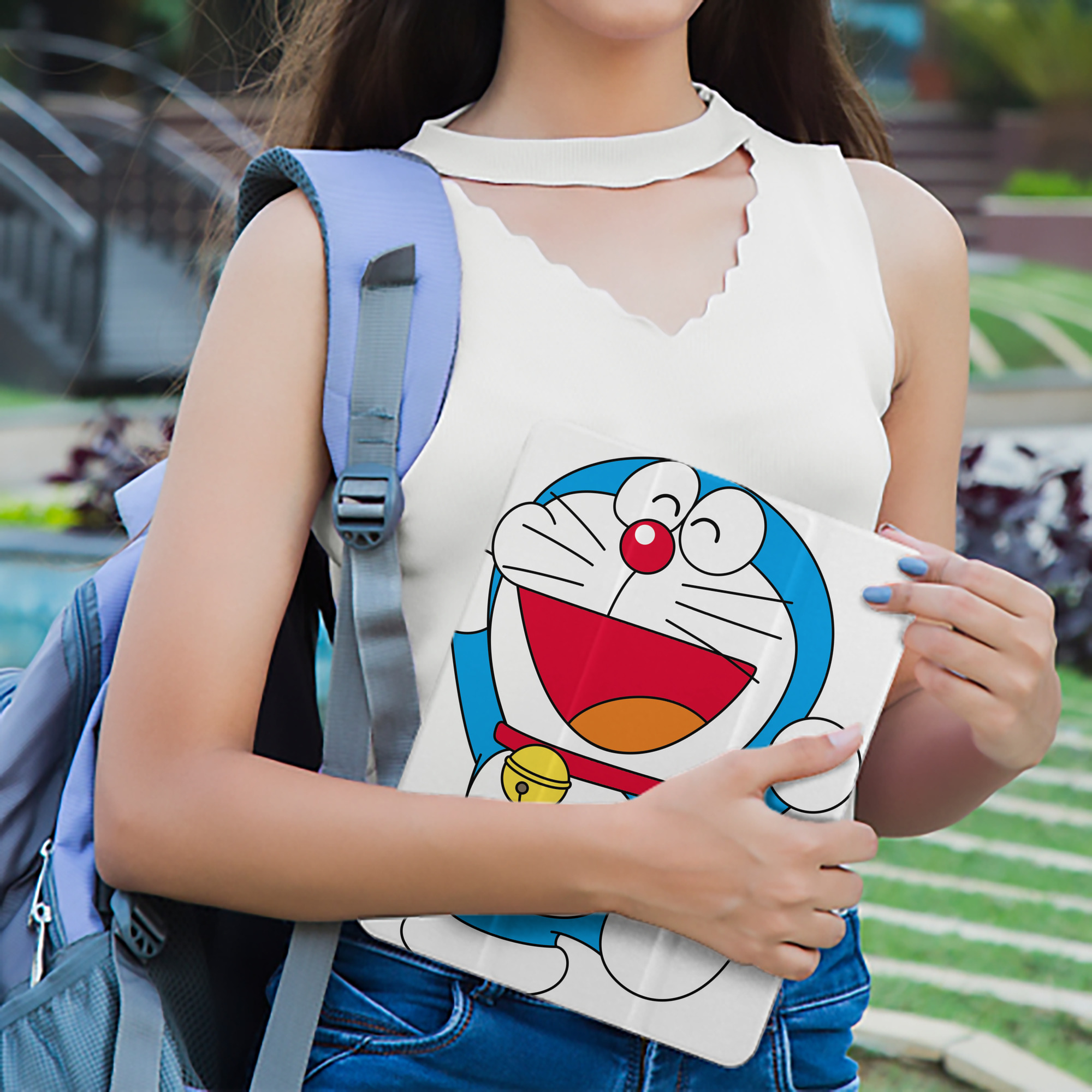 ドラえもん Doraemon IPad ケース ペン収納付き 三つ折りスタンド PUレザー×シリコン 対応機種9.5/10.5/10.9インチ