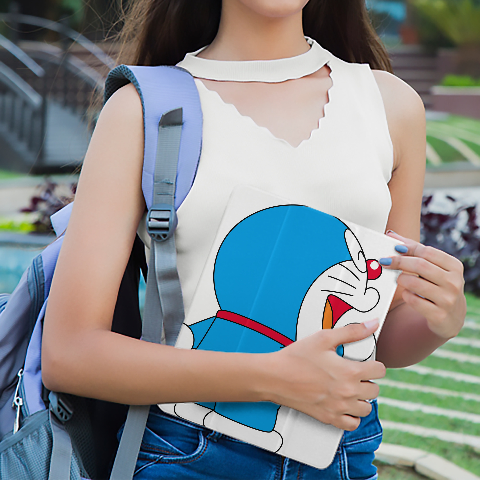 ドラえもん Doraemon IPad ケース ペン収納付き 三つ折りスタンド PUレザー×シリコン 対応機種9.5/10.5/10.9インチ