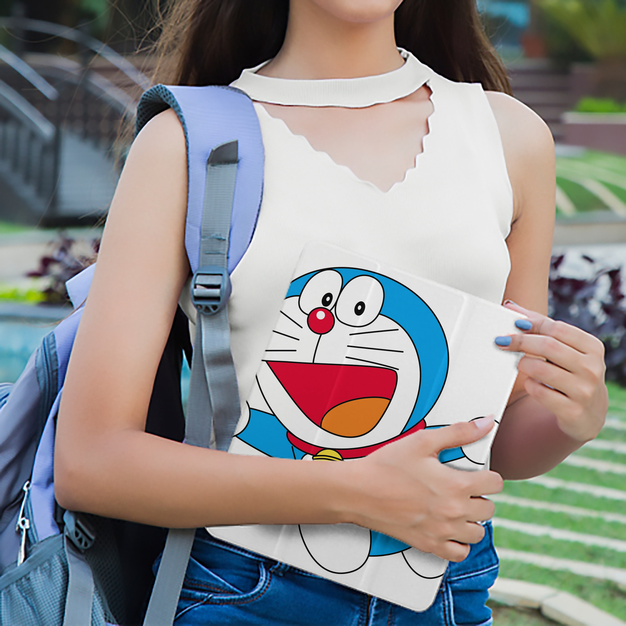 ドラえもん Doraemon IPad ケース ペン収納付き 三つ折りスタンド PUレザー×シリコン 対応機種9.5/10.5/10.9インチ