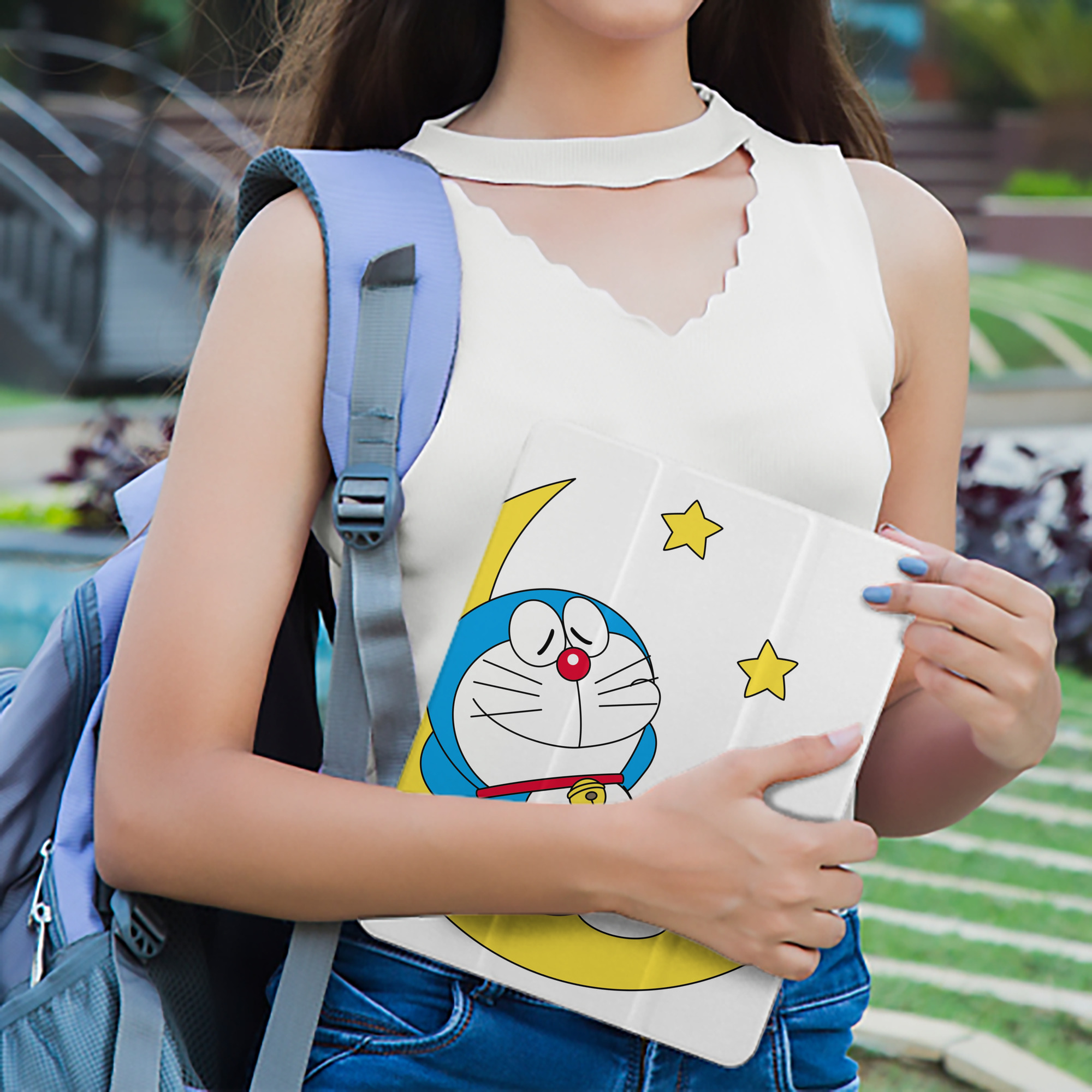 ドラえもん Doraemon IPad ケース ペン収納付き 三つ折りスタンド PUレザー×シリコン 対応機種9.5/10.5/10.9インチ