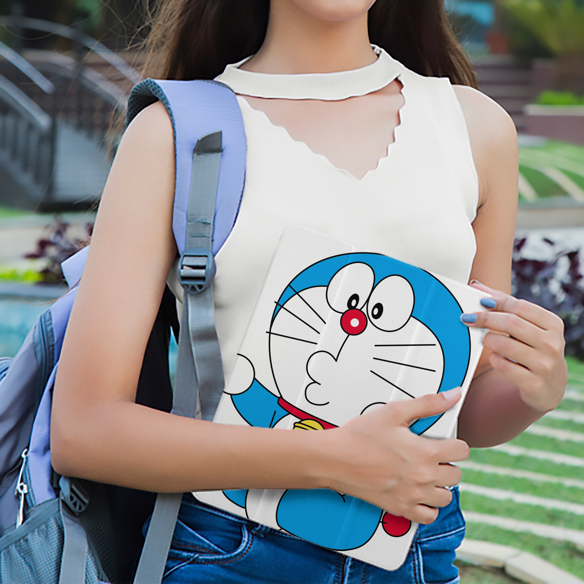 ドラえもん Doraemon IPad ケース ペン収納付き 三つ折りスタンド PUレザー×シリコン 対応機種9.5/10.5/10.9インチ