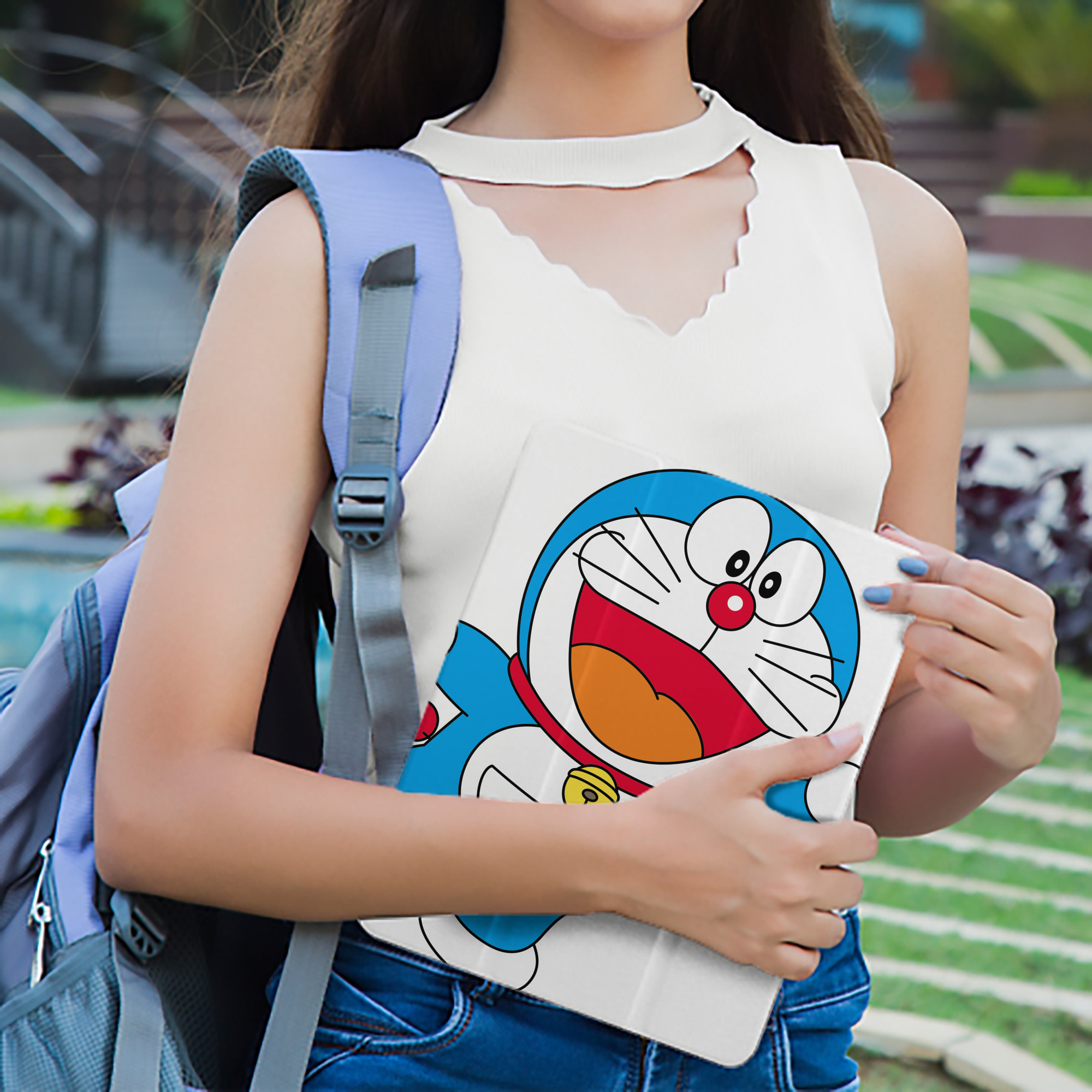 ドラえもん Doraemon IPad ケース ペン収納付き 三つ折りスタンド PUレザー×シリコン 対応機種9.5/10.5/10.9インチ