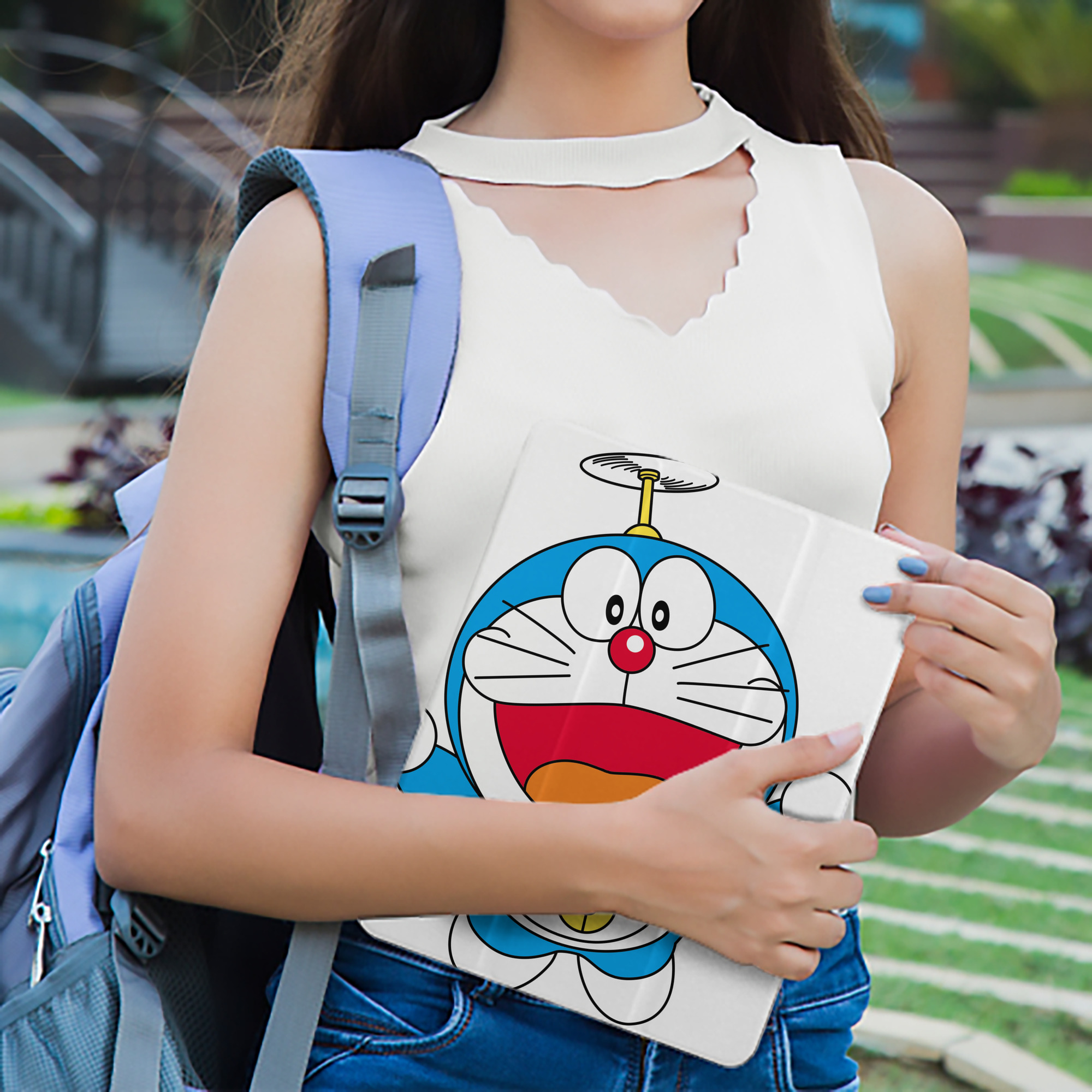 ドラえもん Doraemon IPad ケース ペン収納付き 三つ折りスタンド PUレザー×シリコン 対応機種9.5/10.5/10.9インチ
